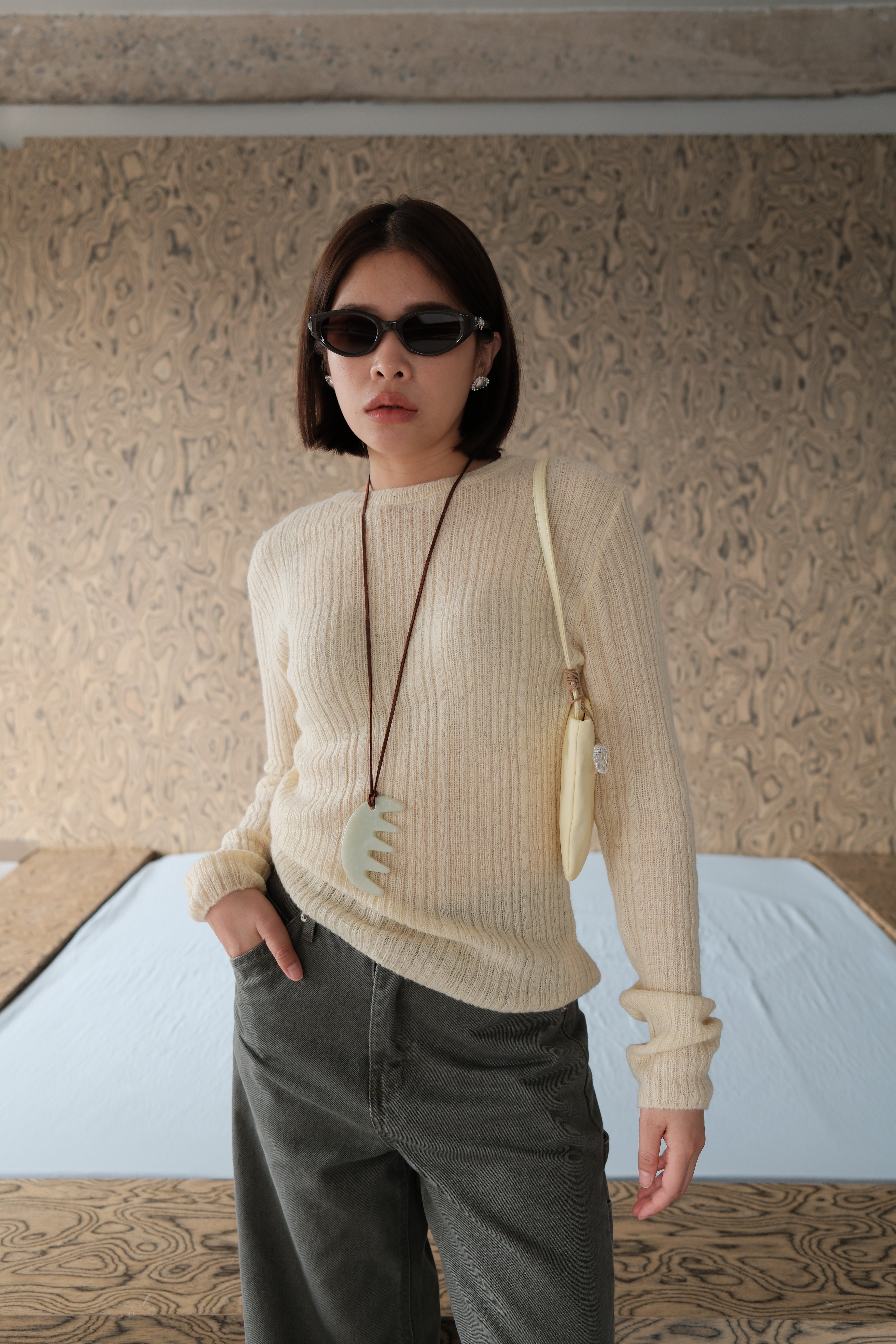 Mohair fluffy sweatshirt