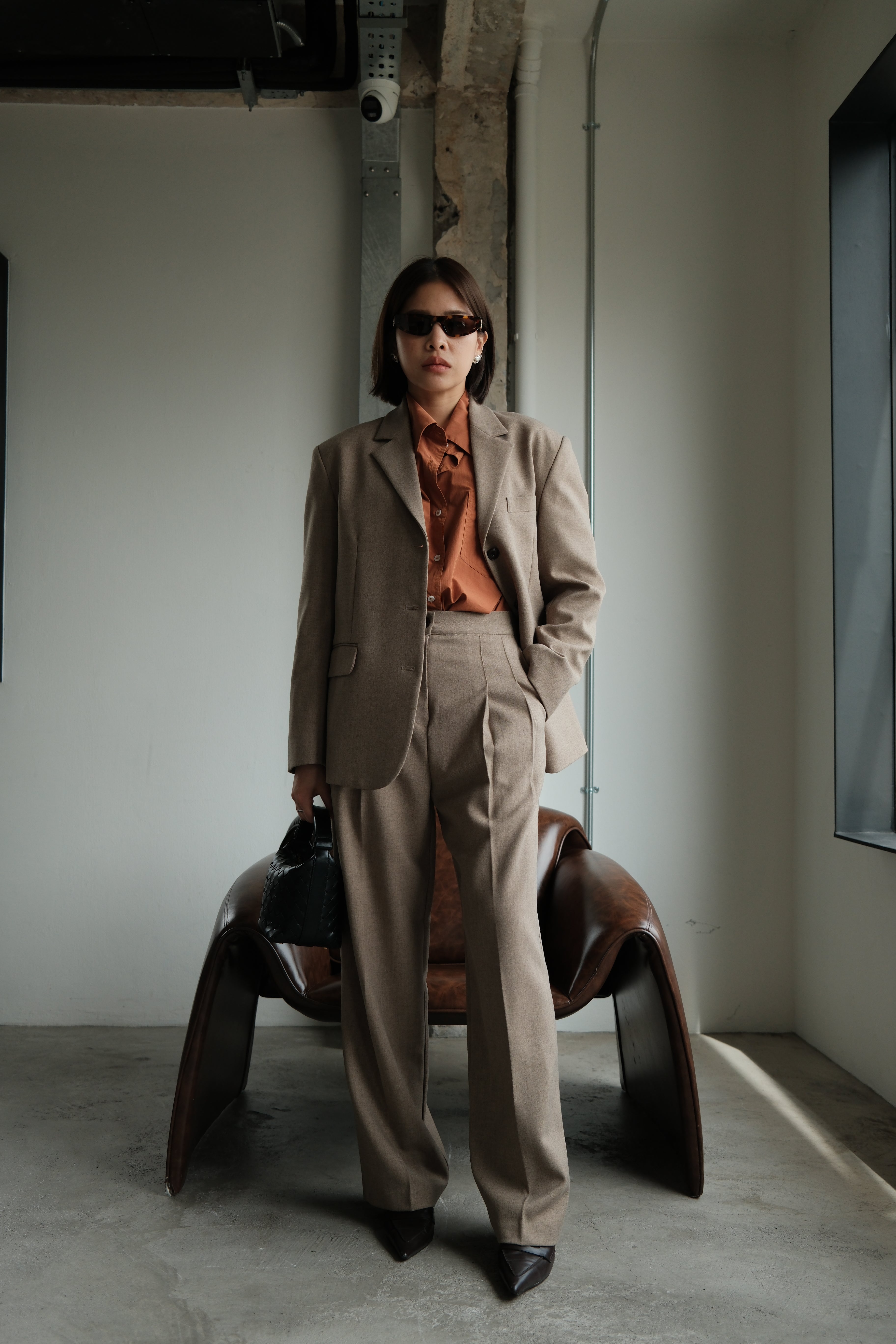 Hailey high-rise straight leg trousers