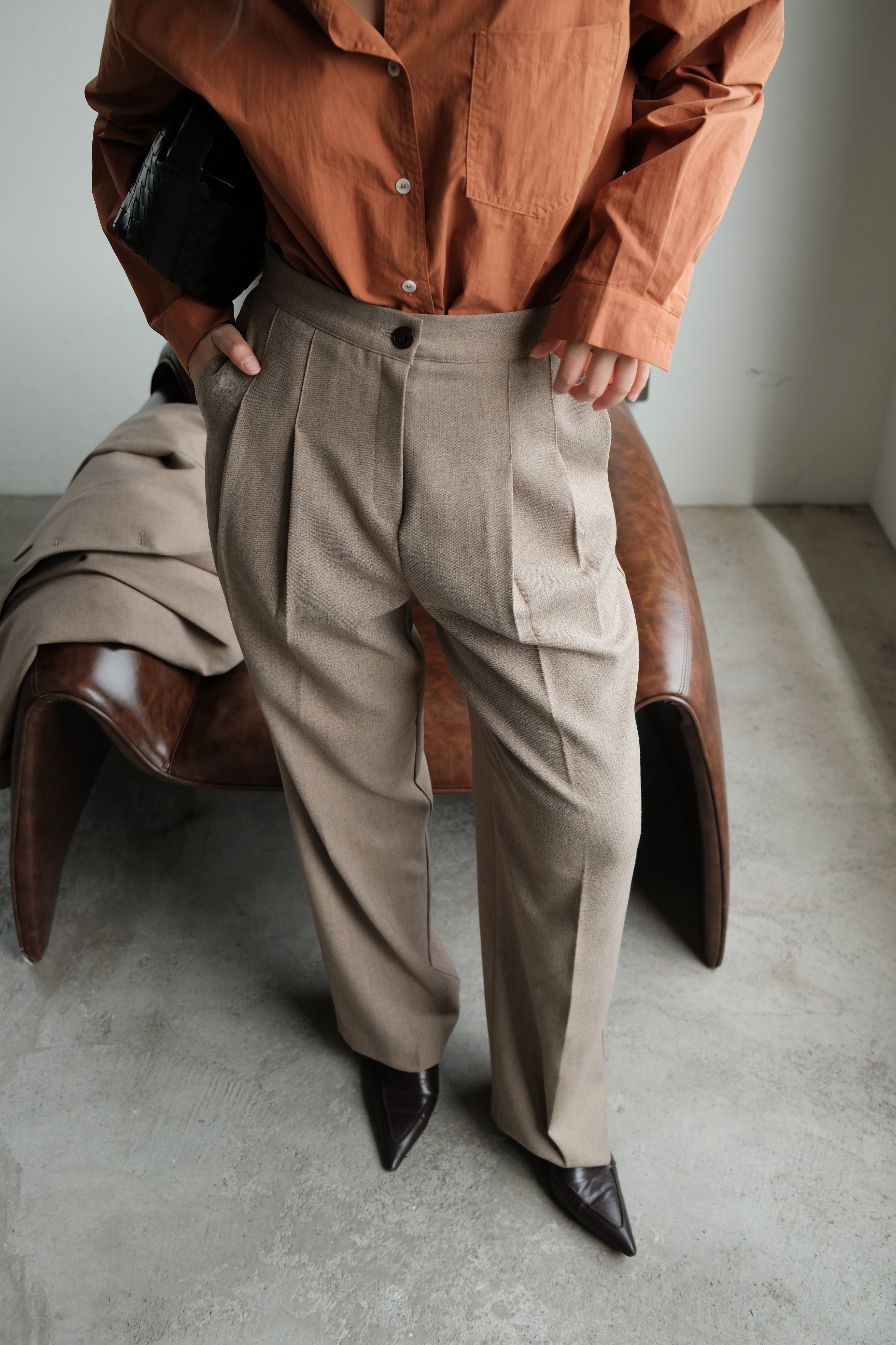Hailey high-rise straight leg trousers