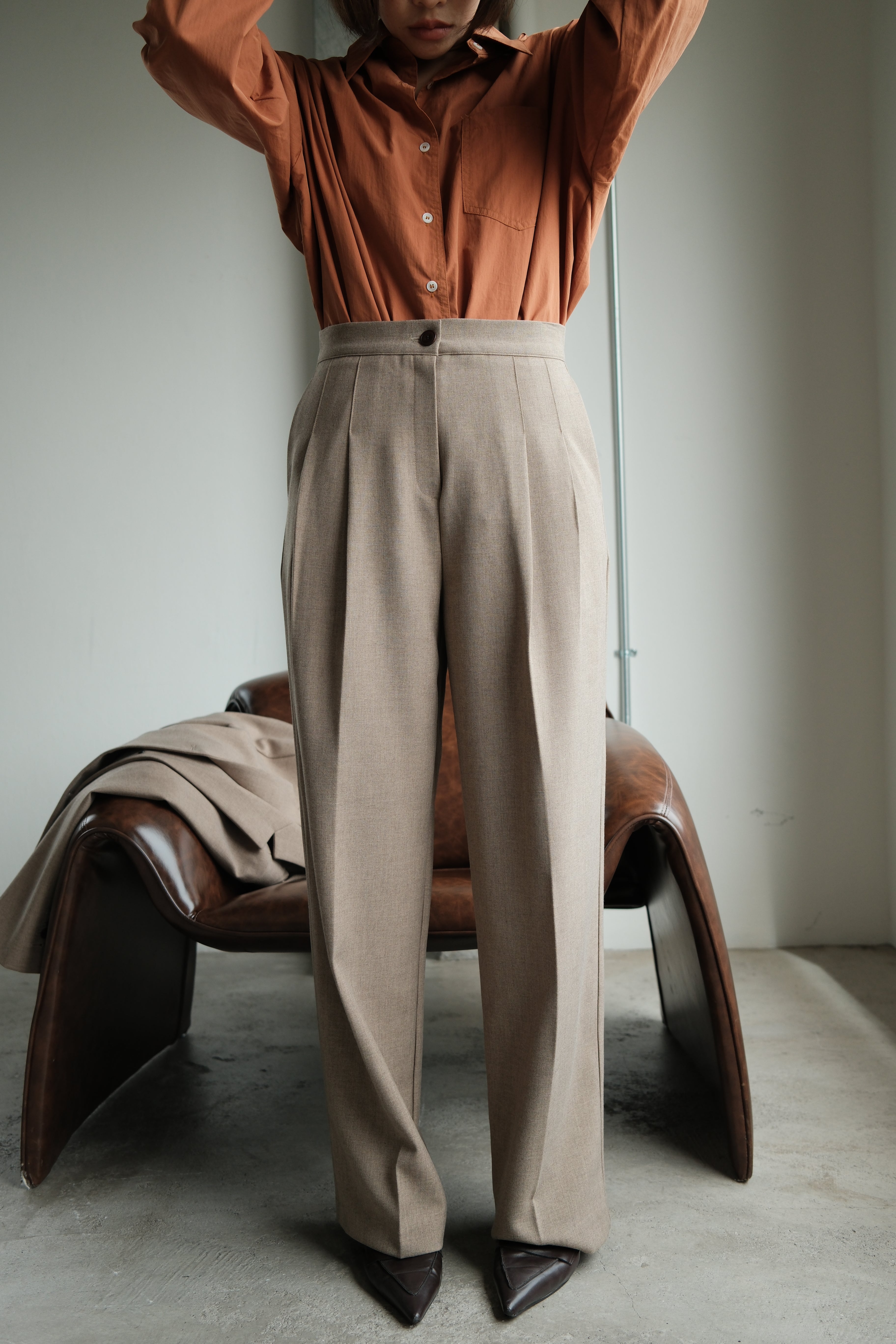 Hailey high-rise straight leg trousers