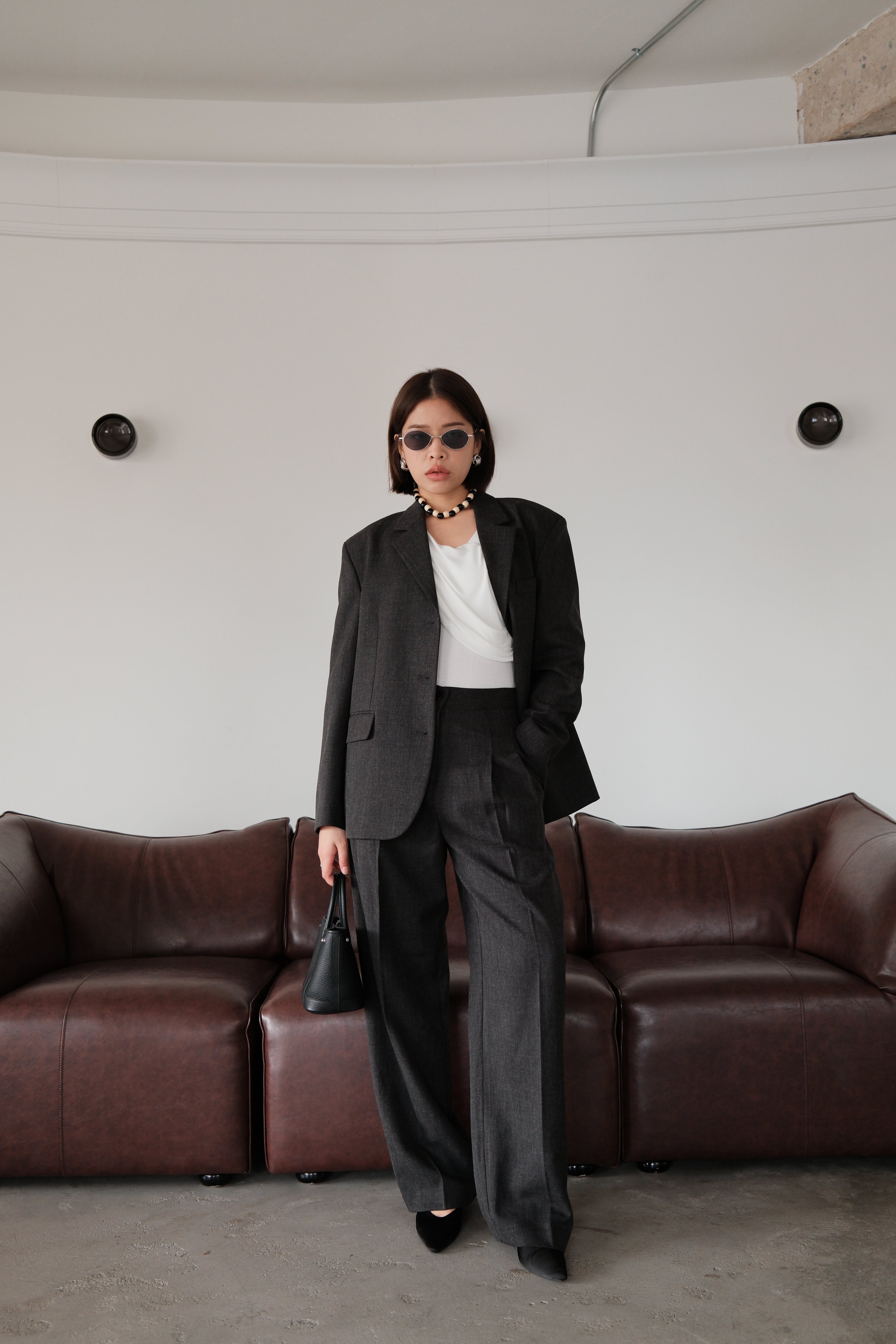 Hailey high-rise straight leg trousers