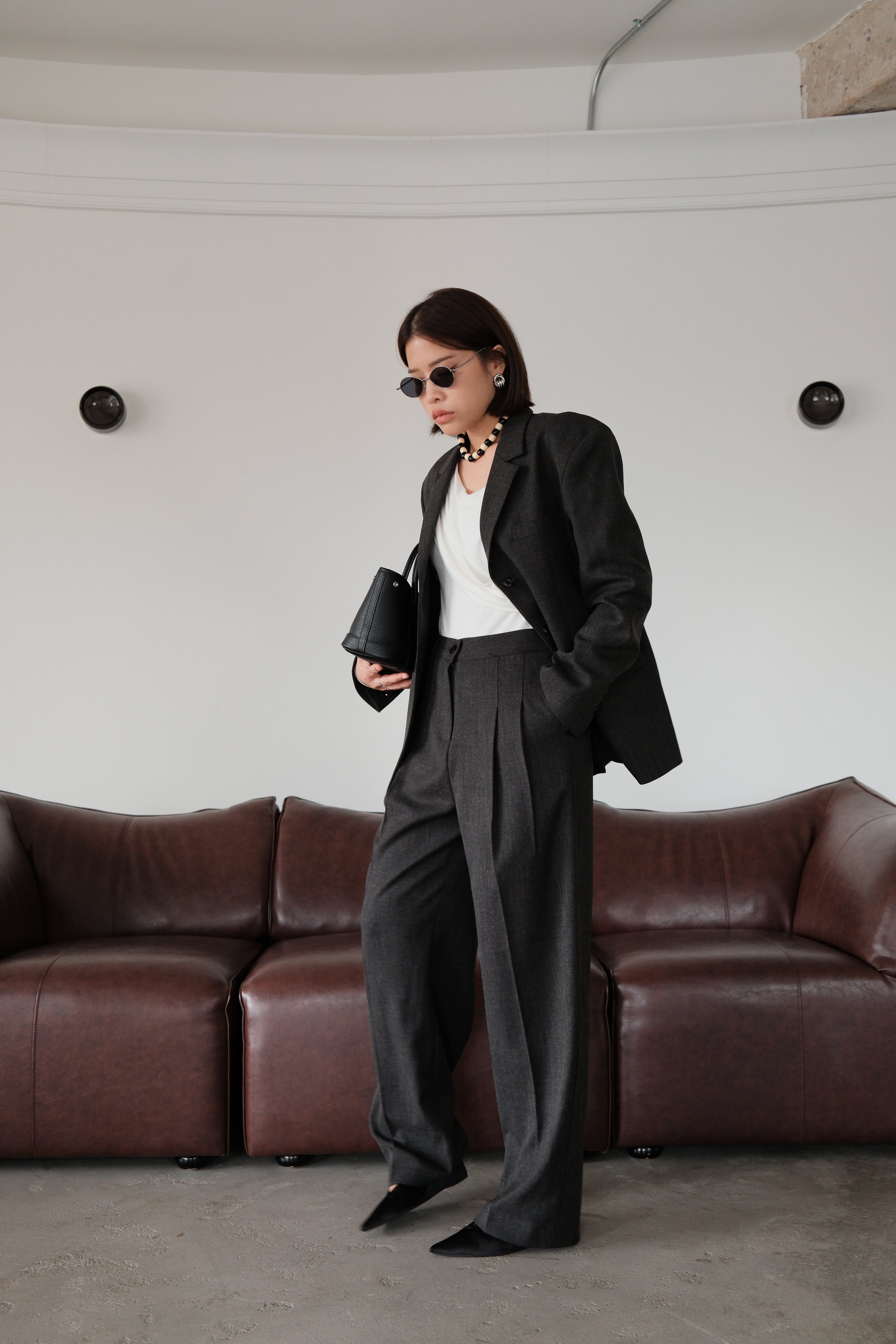 Hailey high-rise straight leg trousers