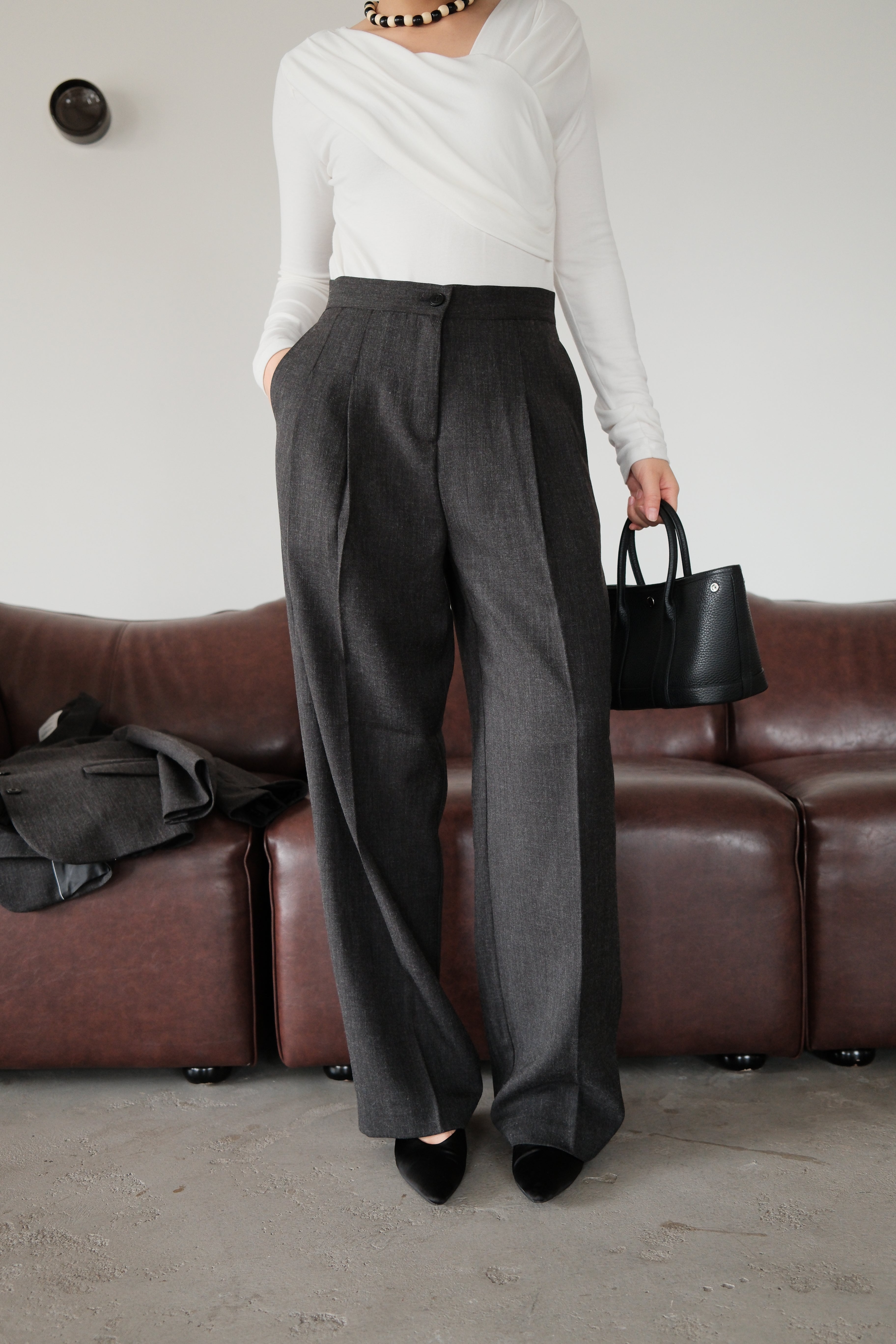 Hailey high-rise straight leg trousers