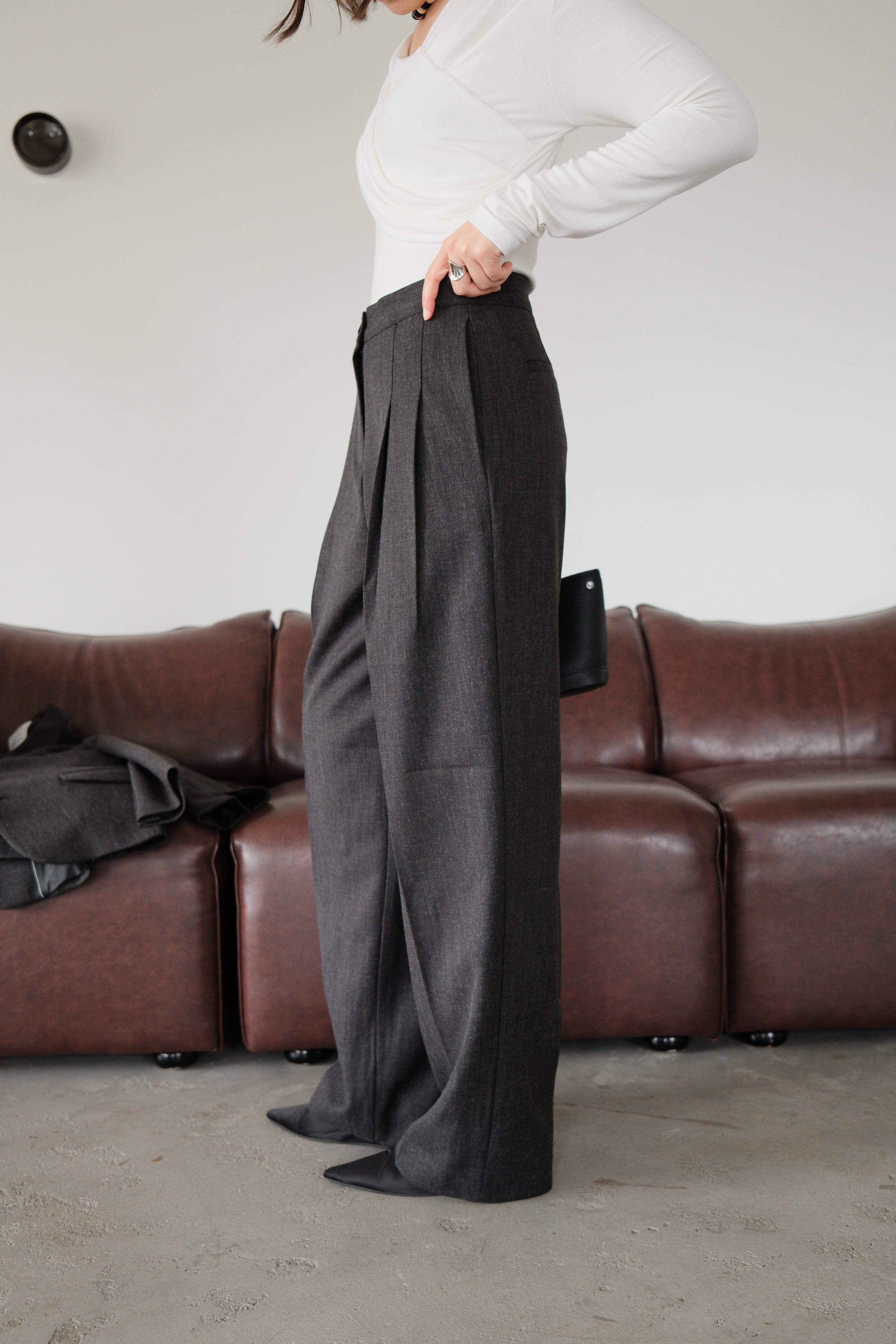 Hailey high-rise straight leg trousers