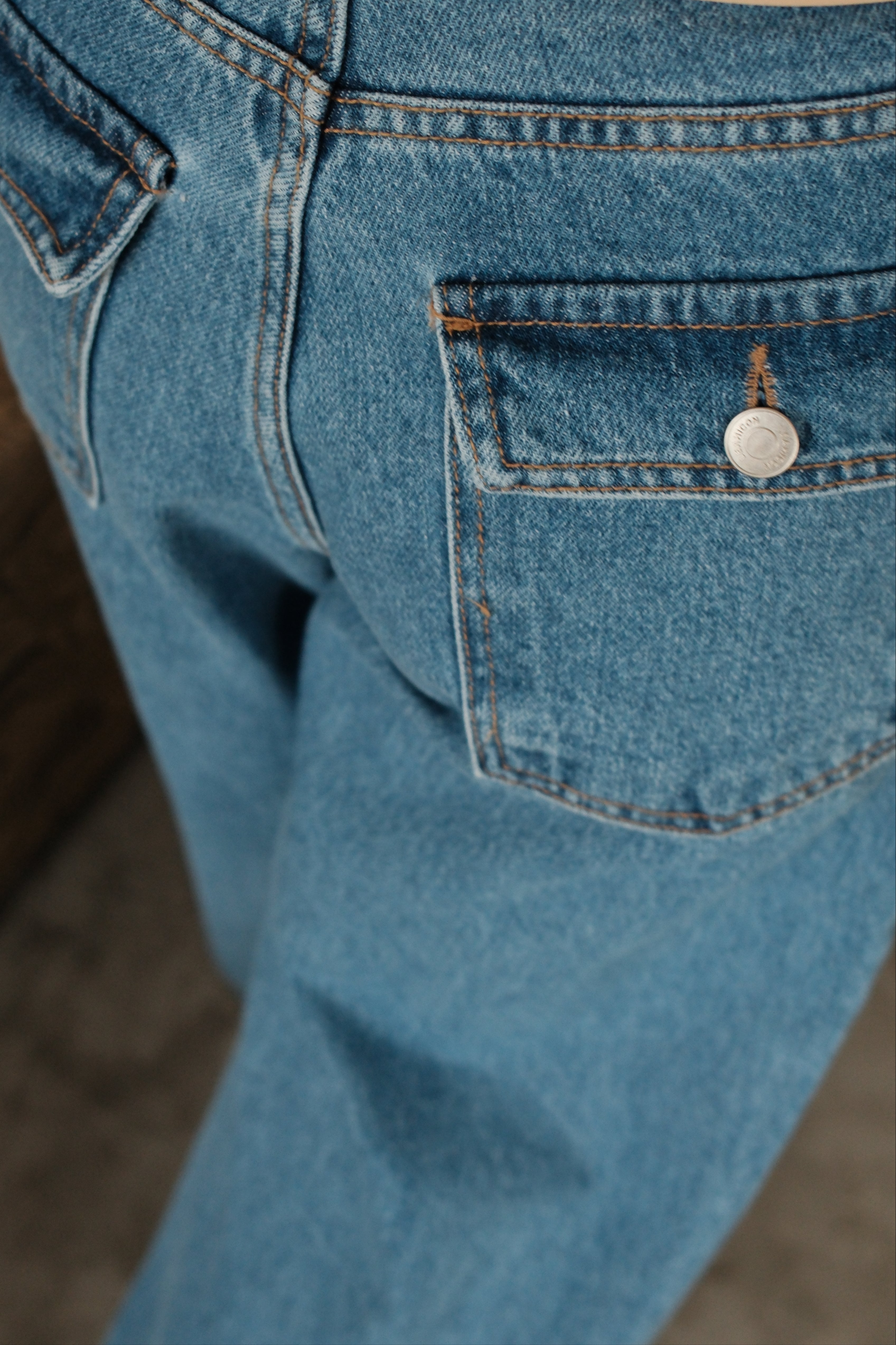 Nevis back pocket high-rise straight jeans