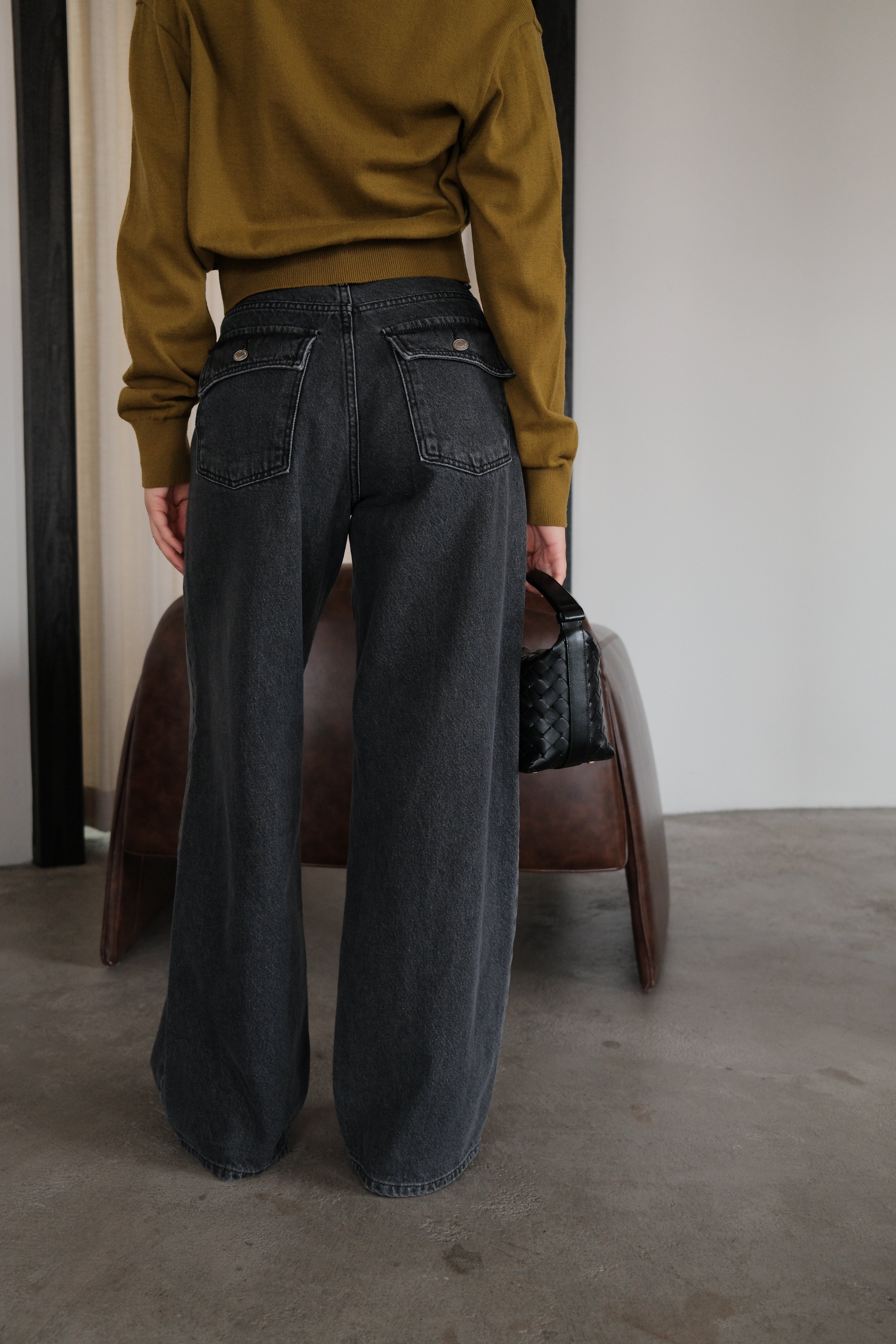 Nevis back pocket high-rise straight jeans
