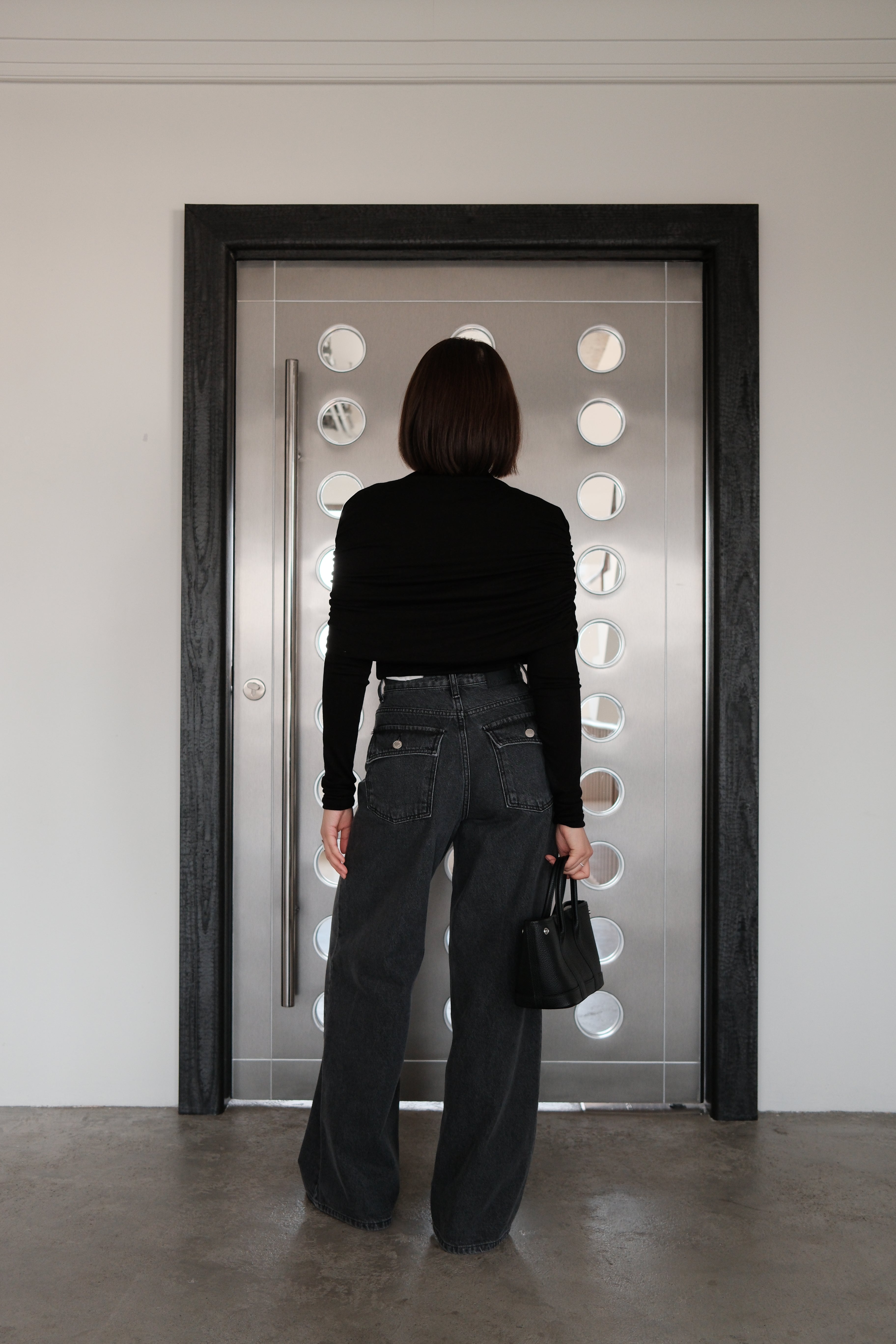 Nevis back pocket high-rise straight jeans