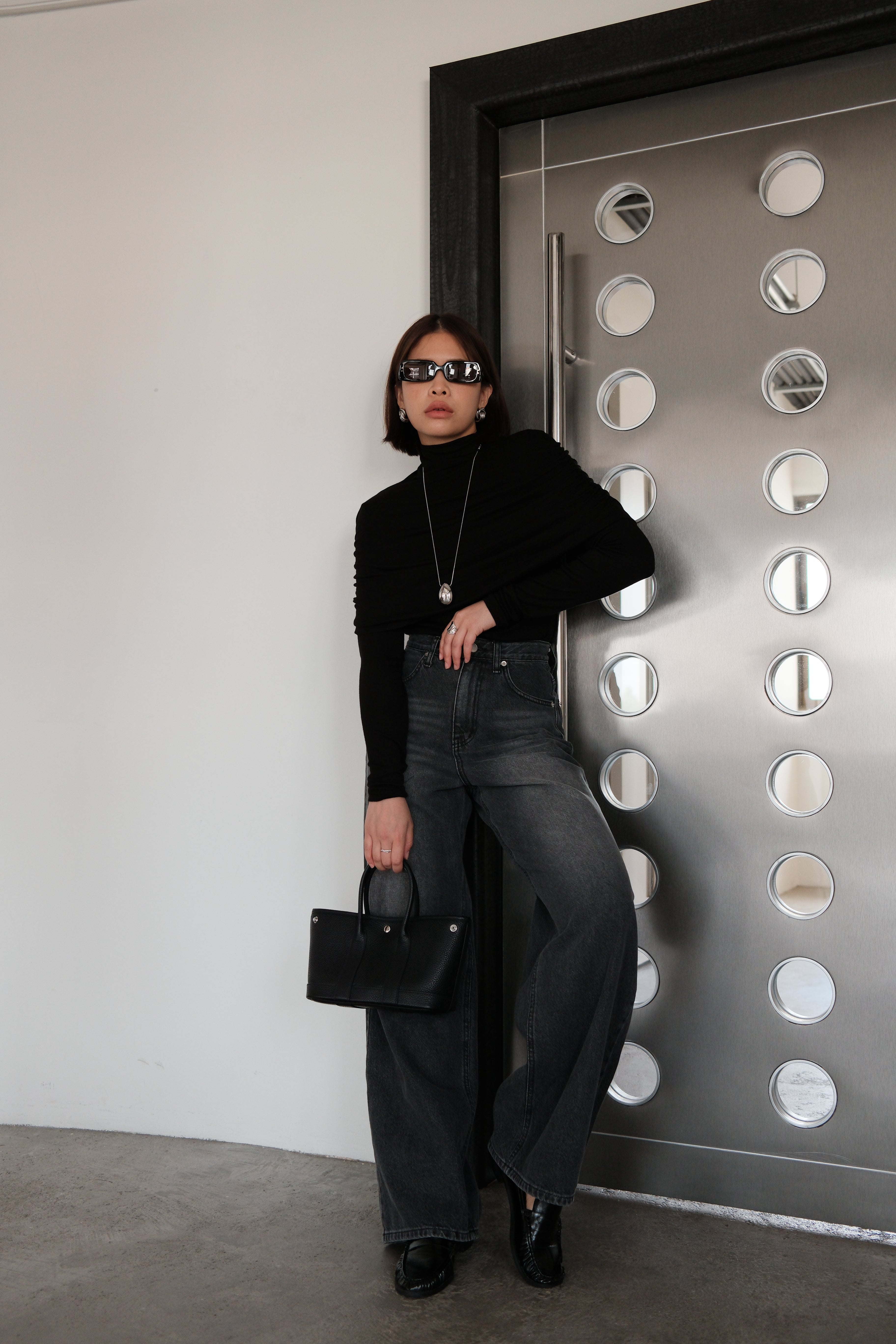 Nevis back pocket high-rise straight jeans