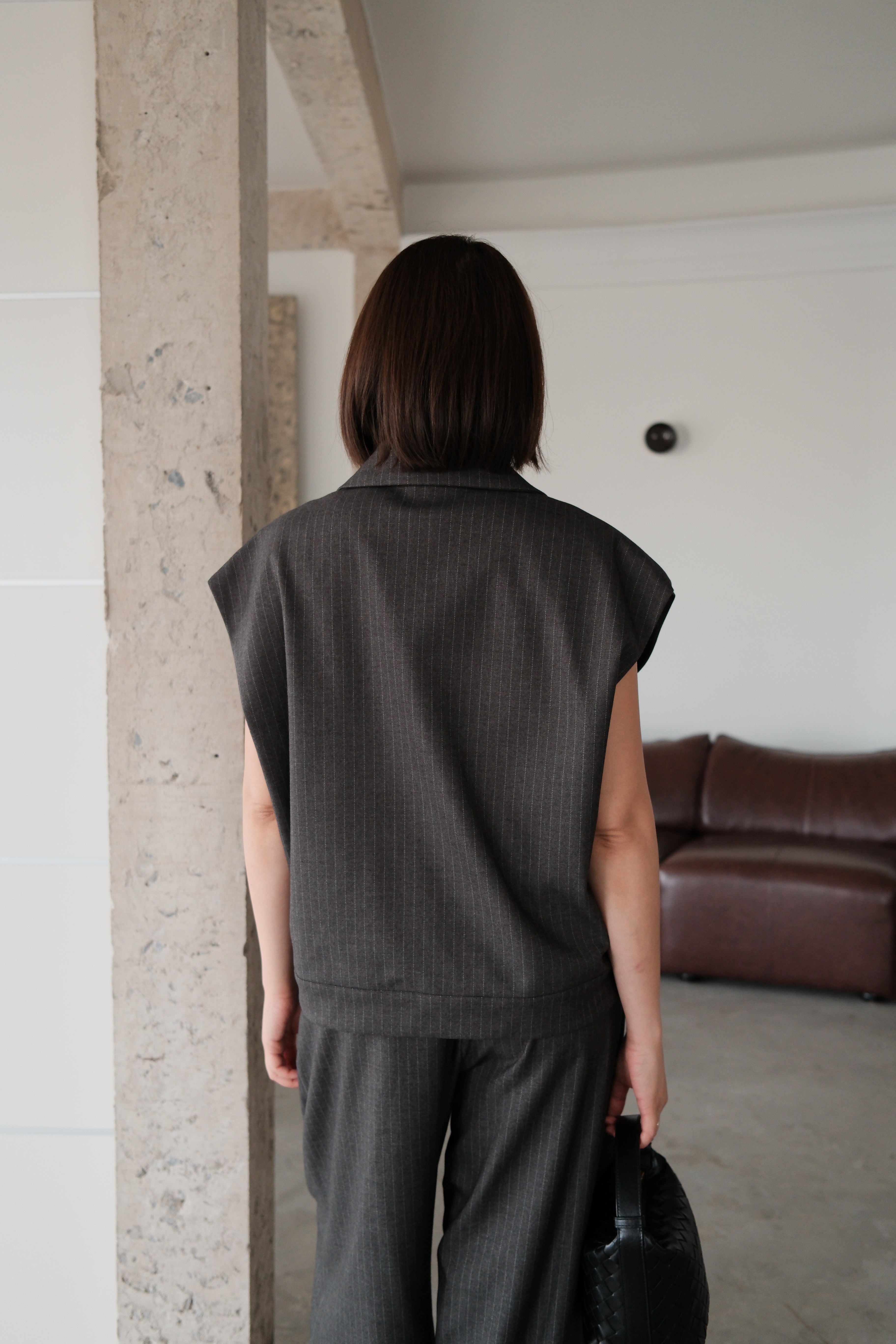 Dawn striped oversized vest
