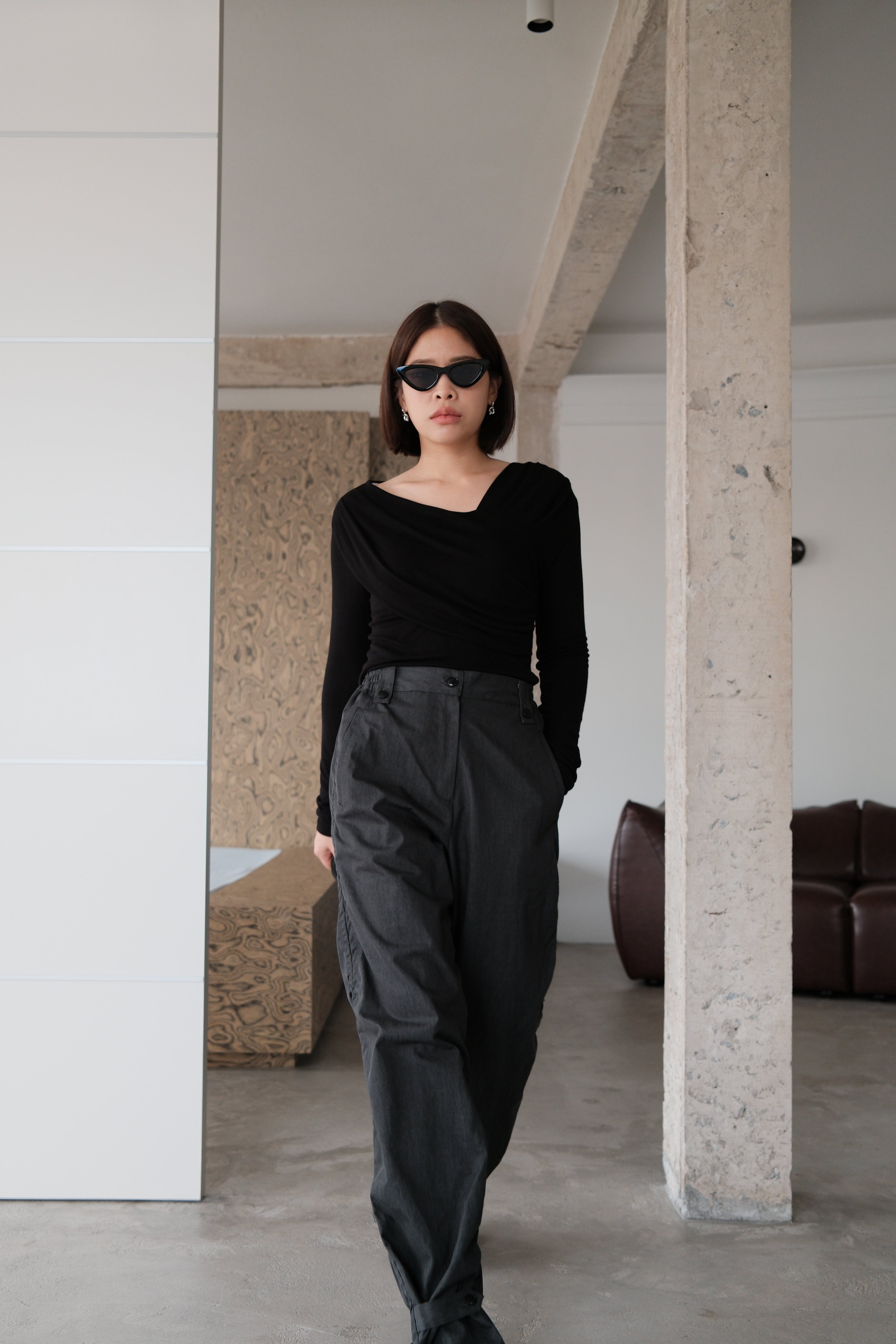 Vince draped long-sleeve tee