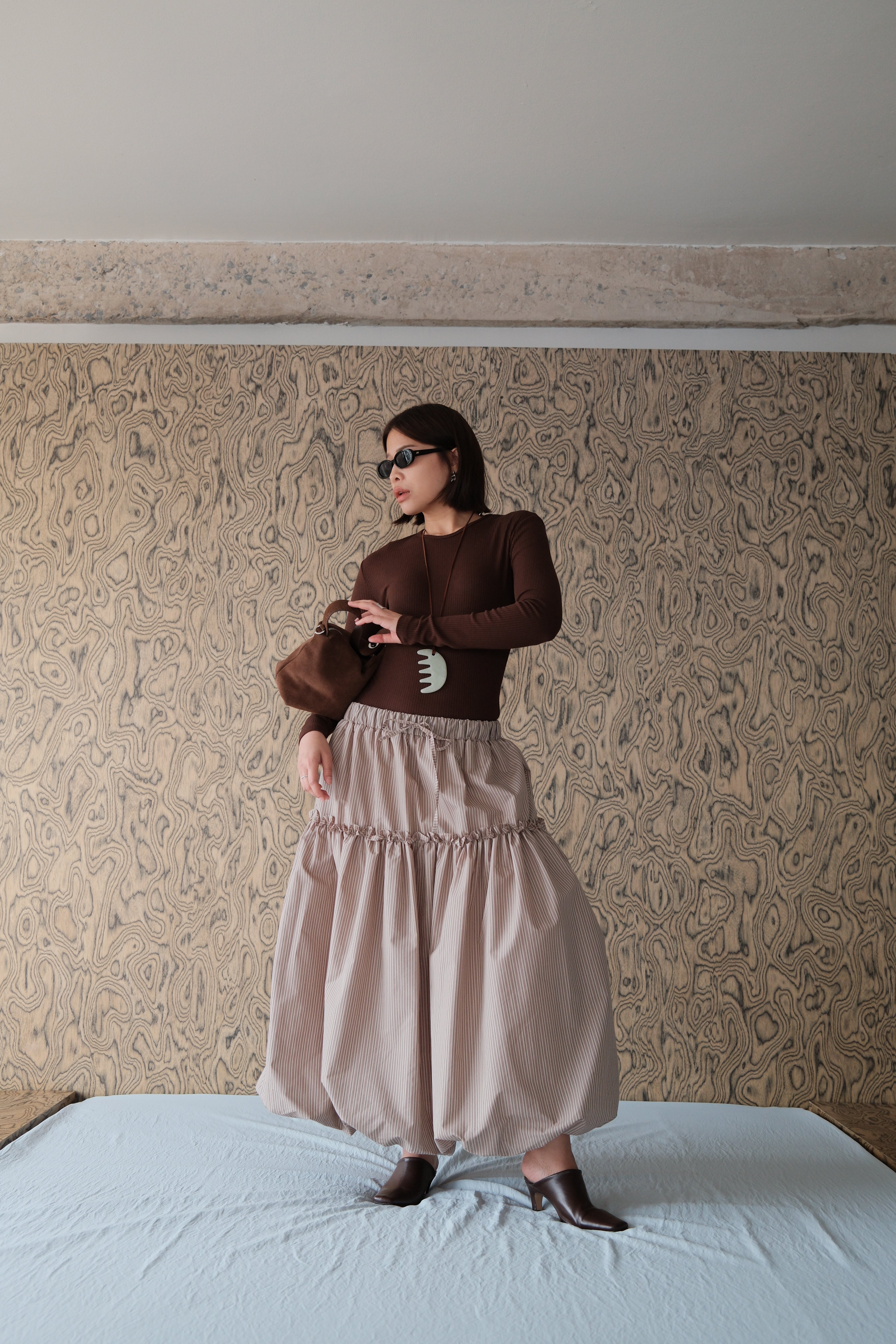 Ragon ruffle edge balloon skirt