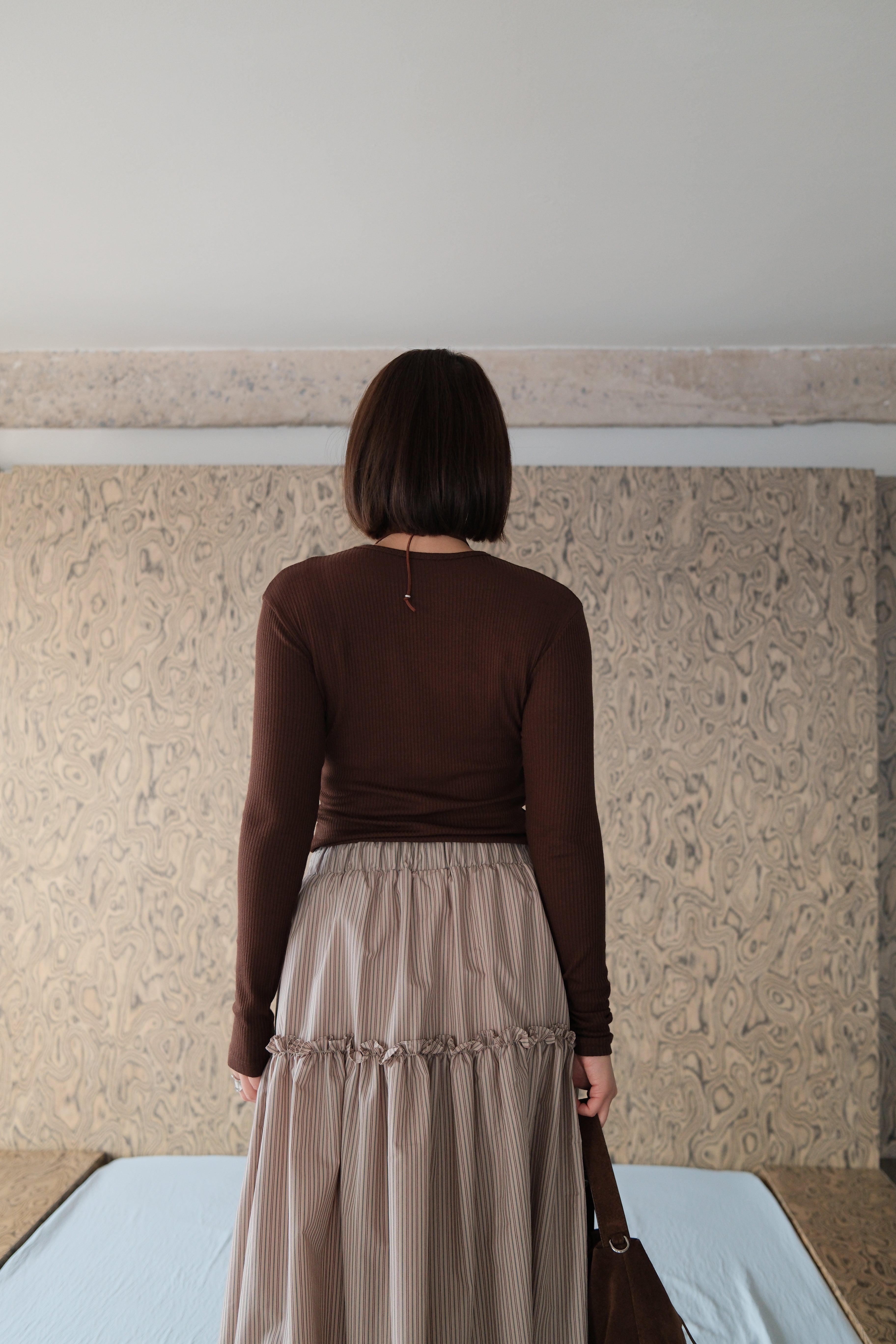 Cetti cotton ribbed long-sleeve soft tee