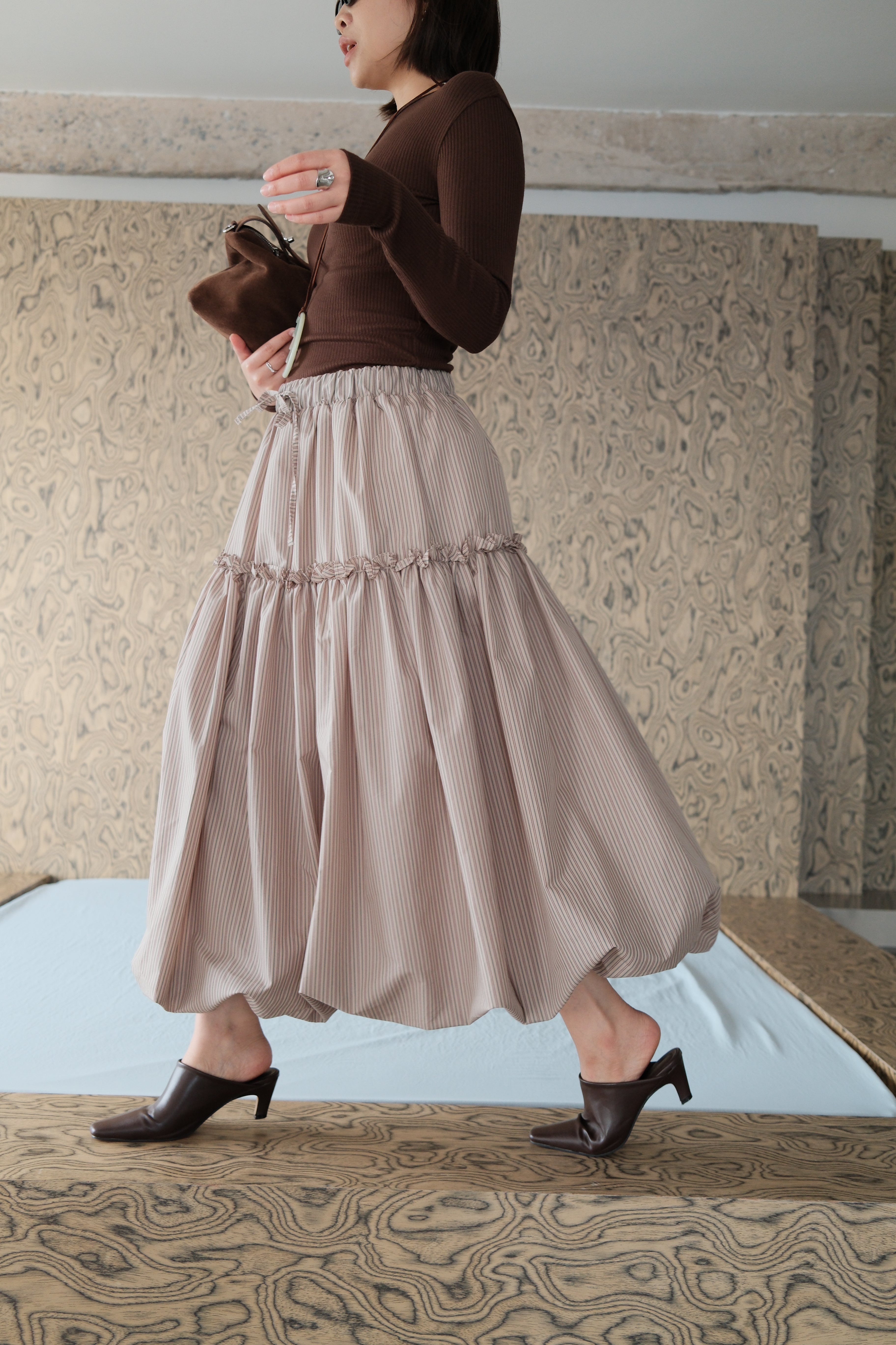Ragon ruffle edge balloon skirt
