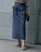 large pocket long skirt