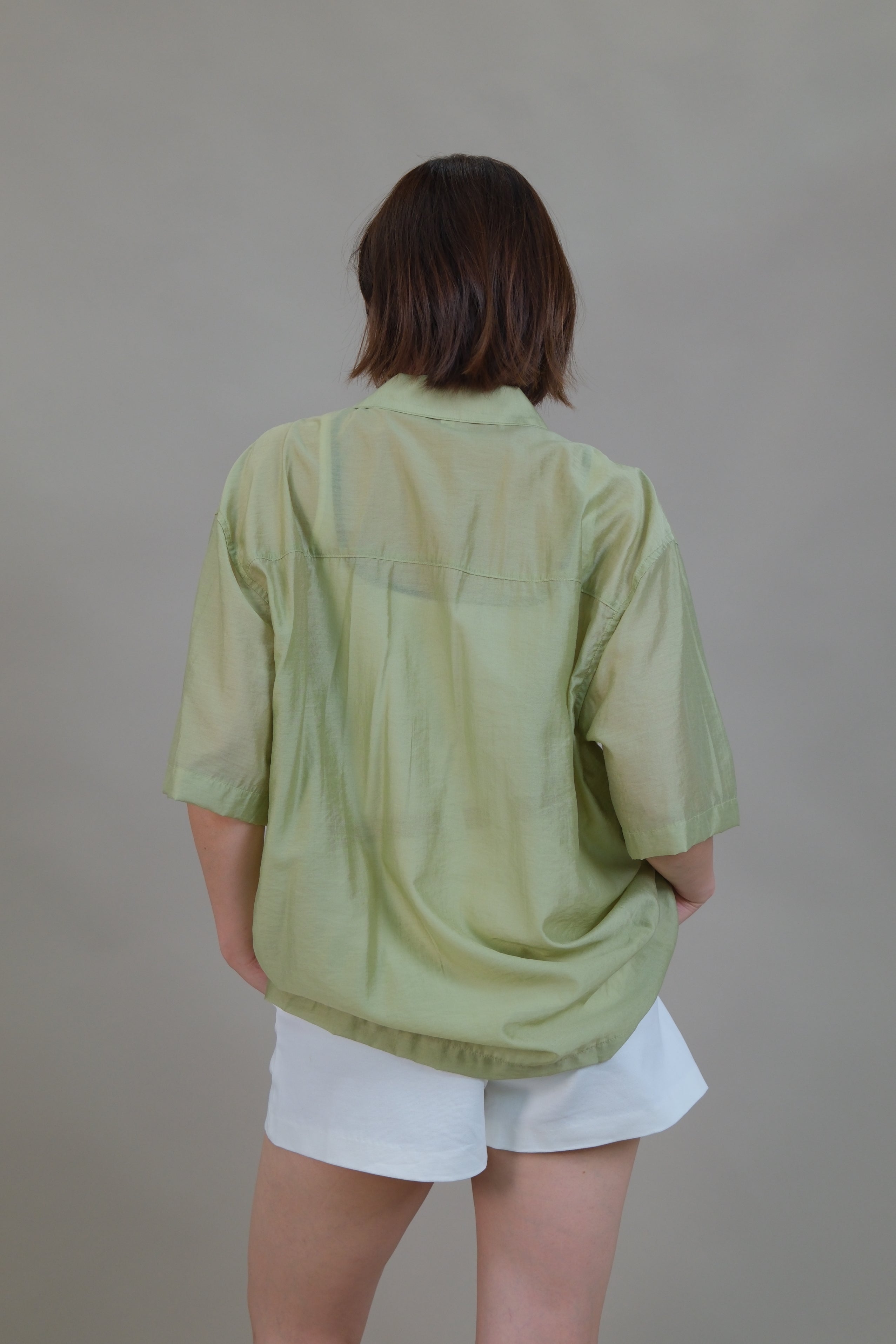 Glossy Organza Camp Shirt