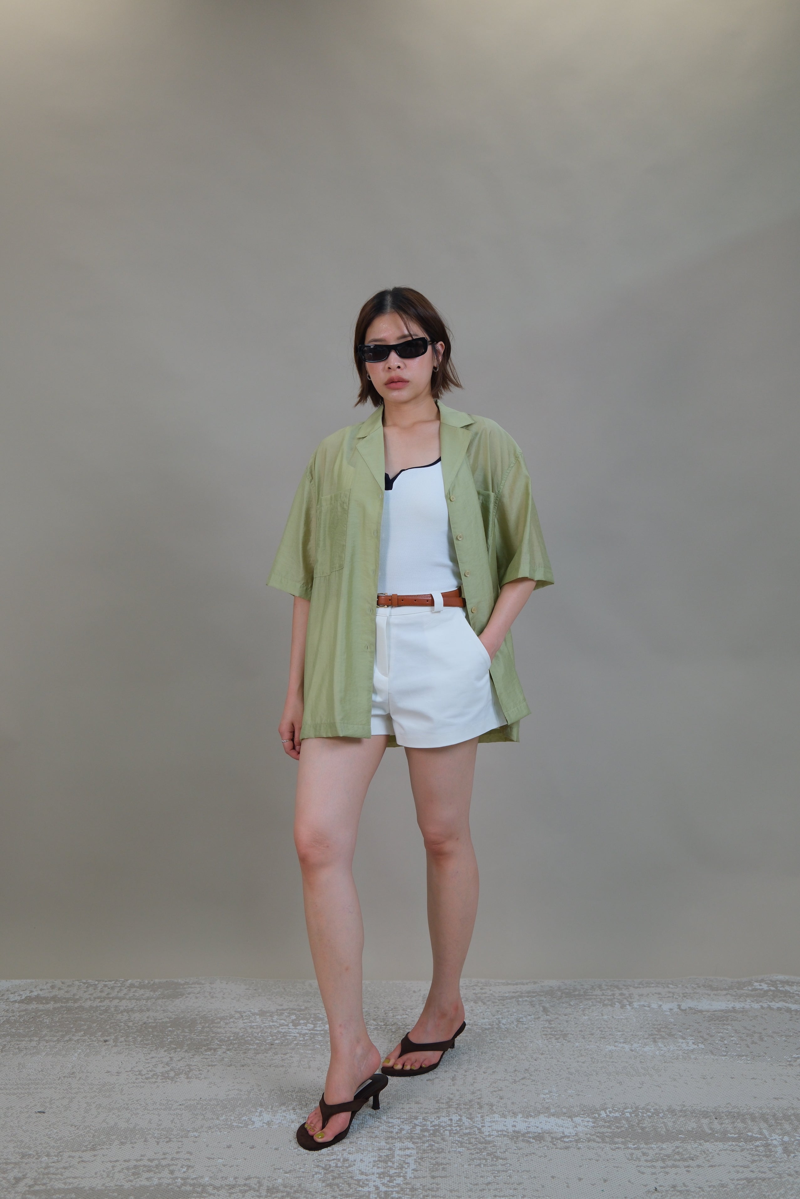 Glossy Organza Camp Shirt