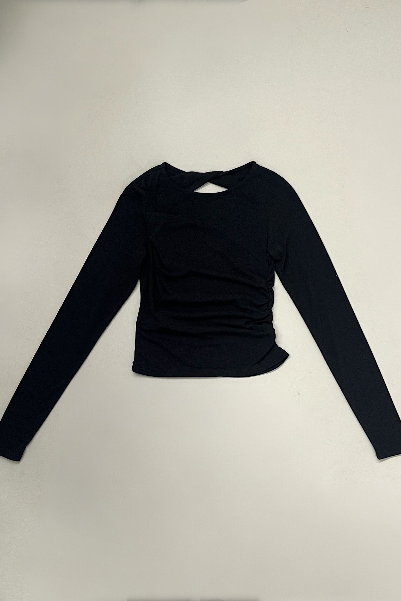 Twist open back long-sleeve crop tee