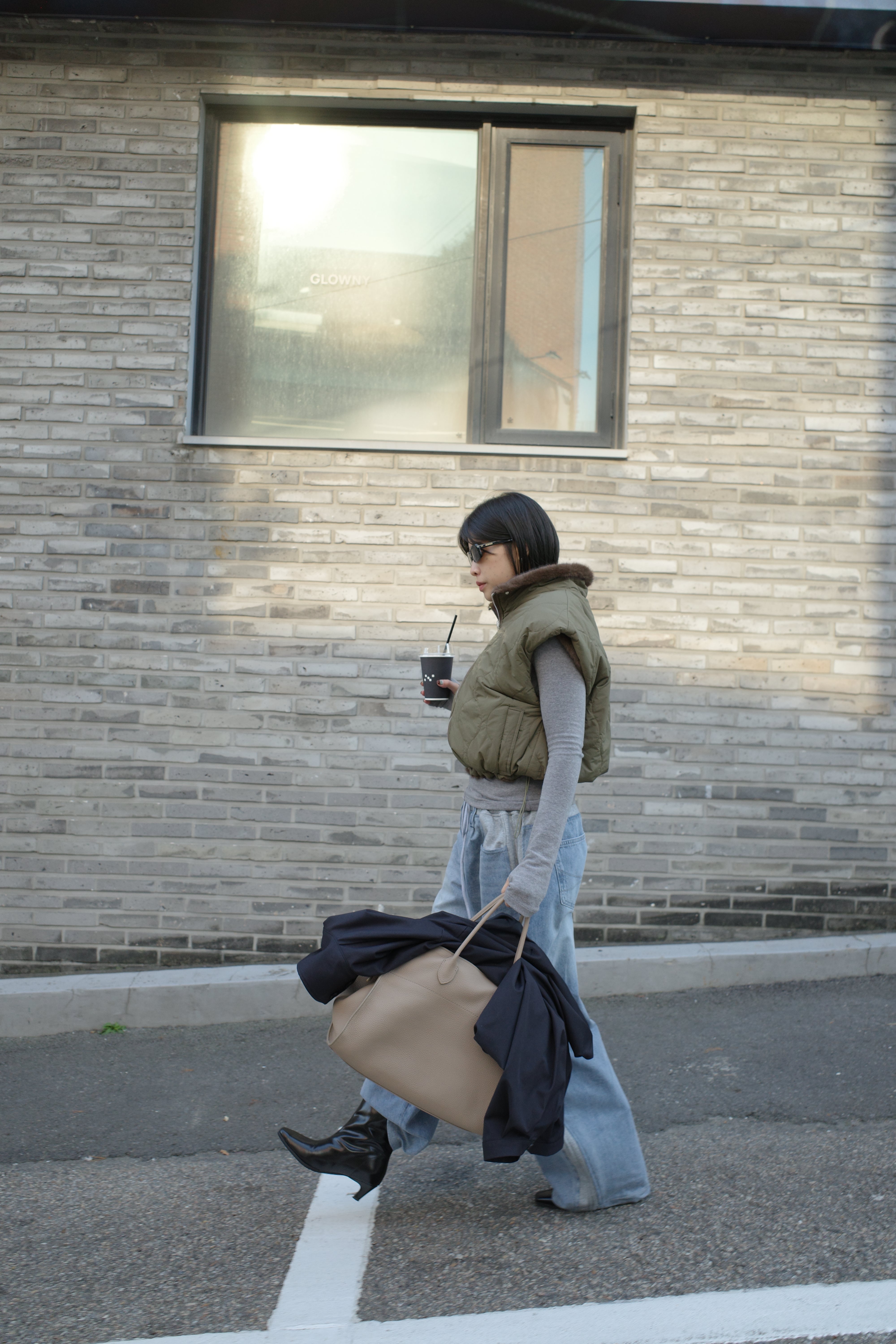 Monki Fluffy reversible quilted crop jacket