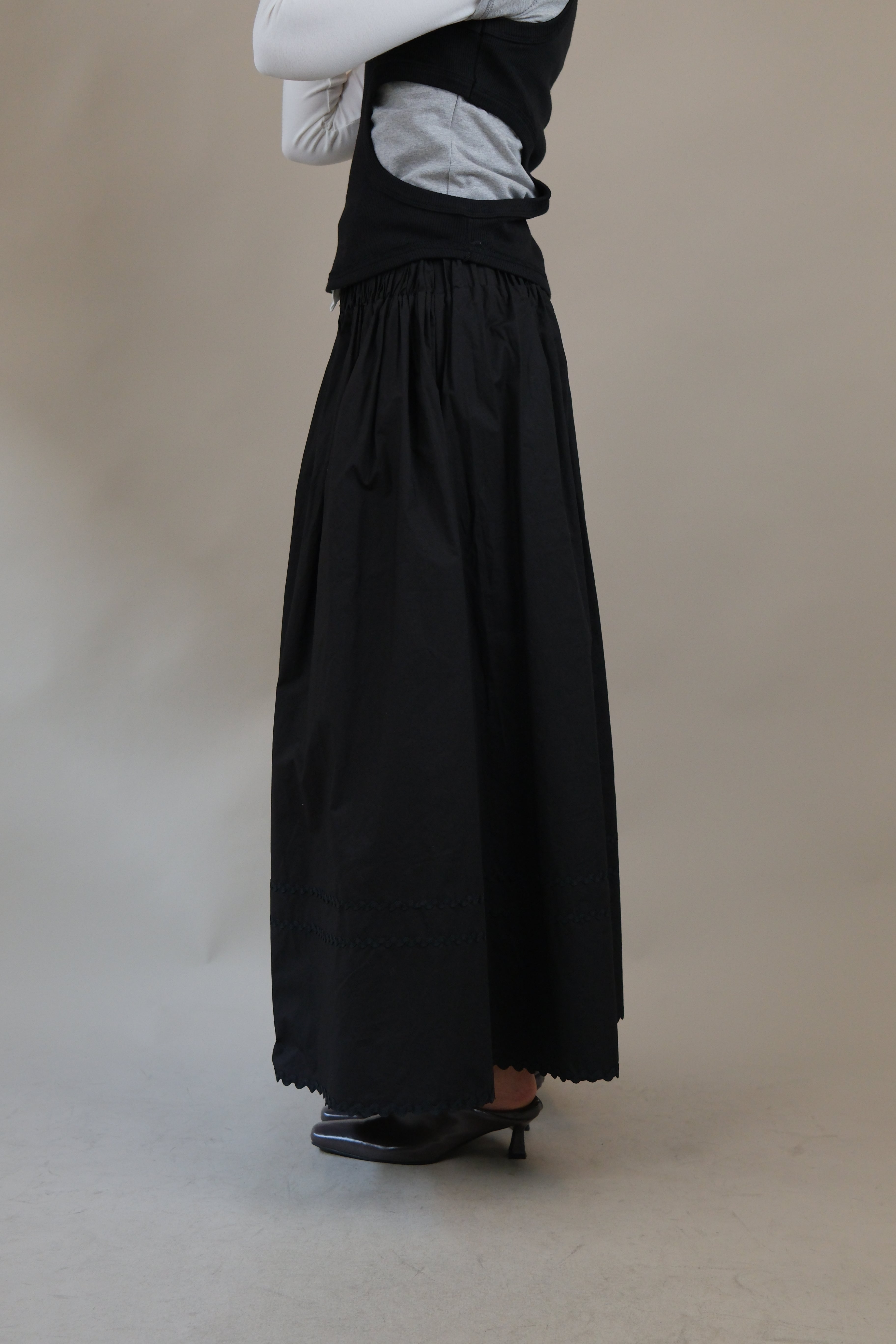 Wavey tape maxi skirt