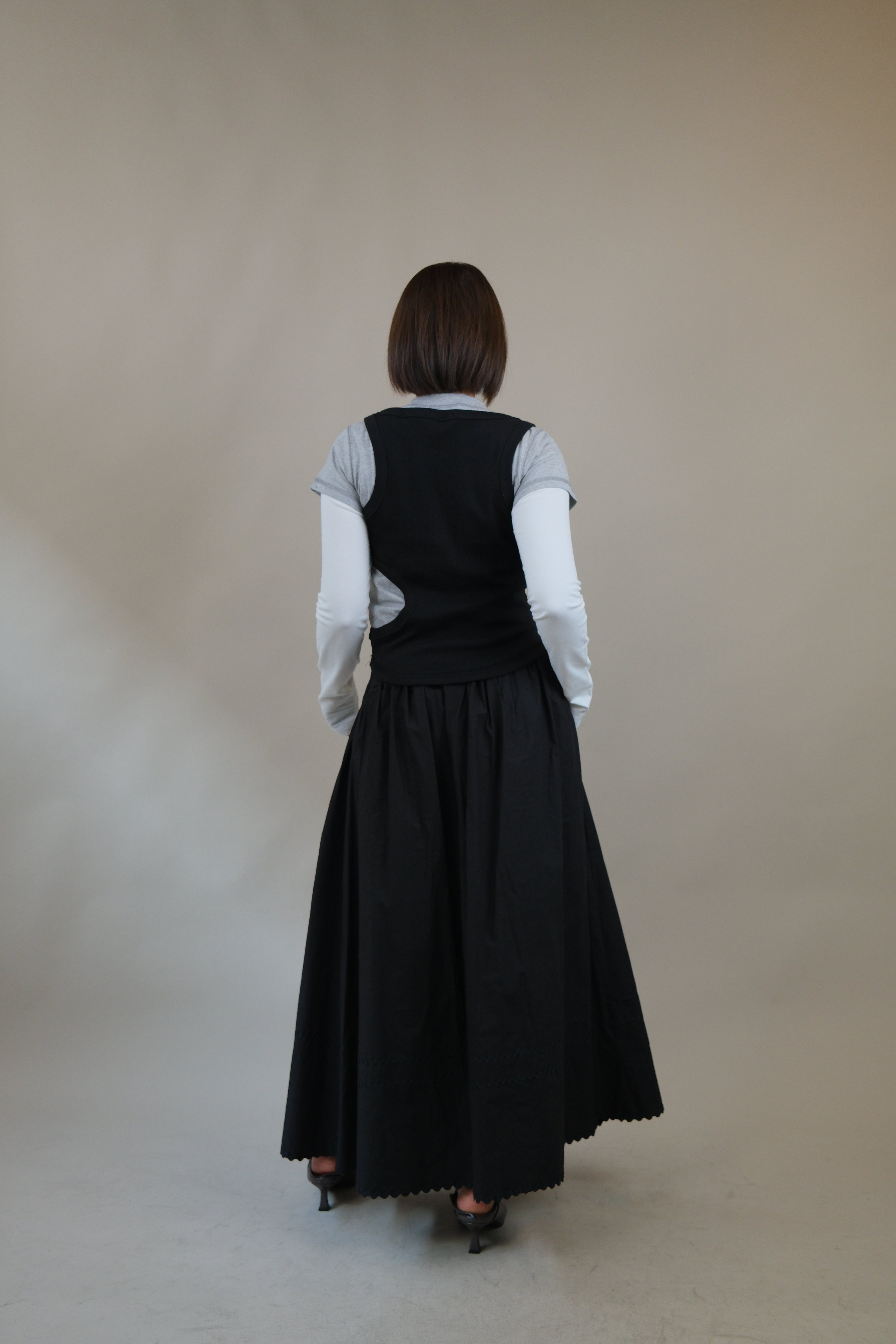 Wavey tape maxi skirt