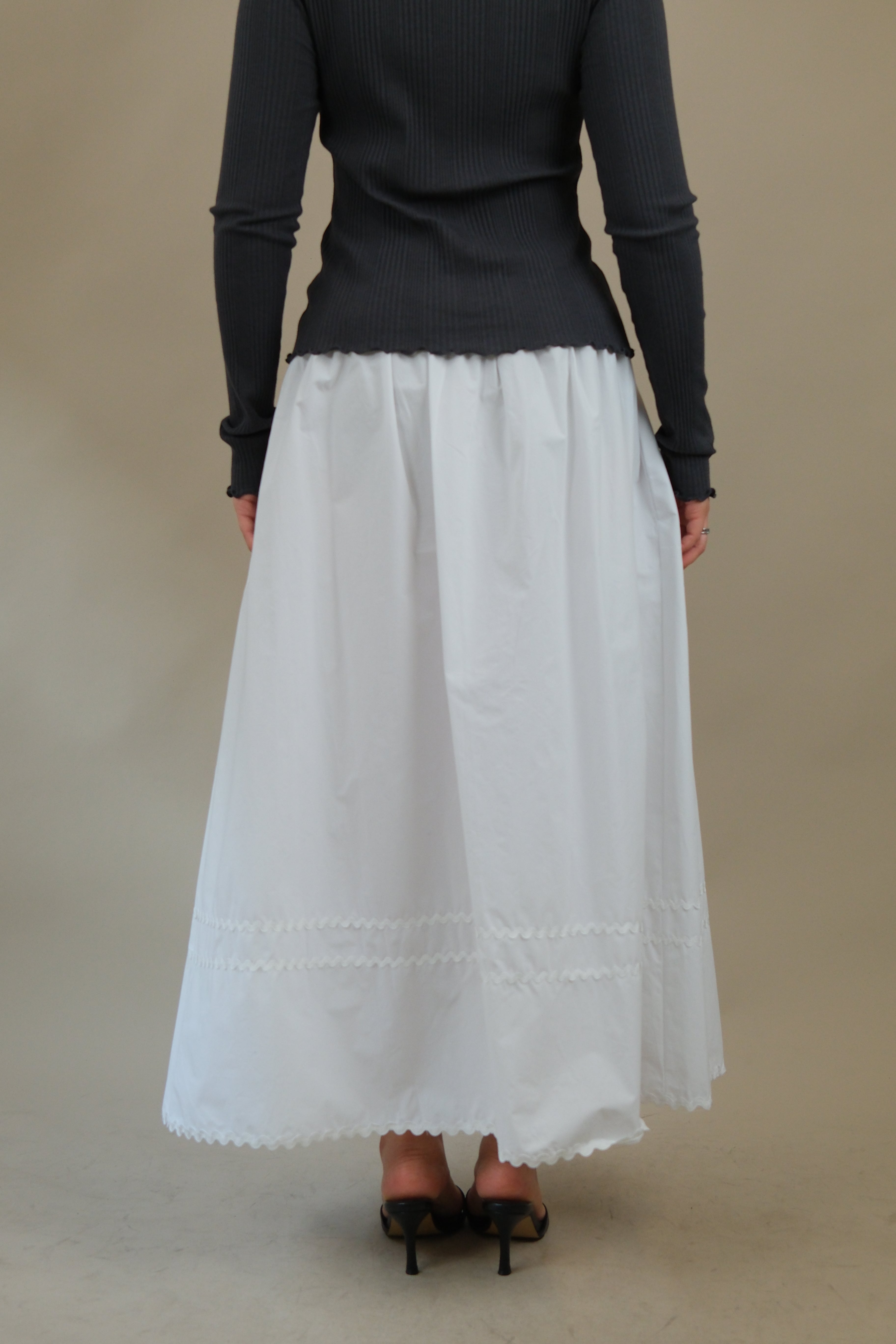 Wavey tape maxi skirt