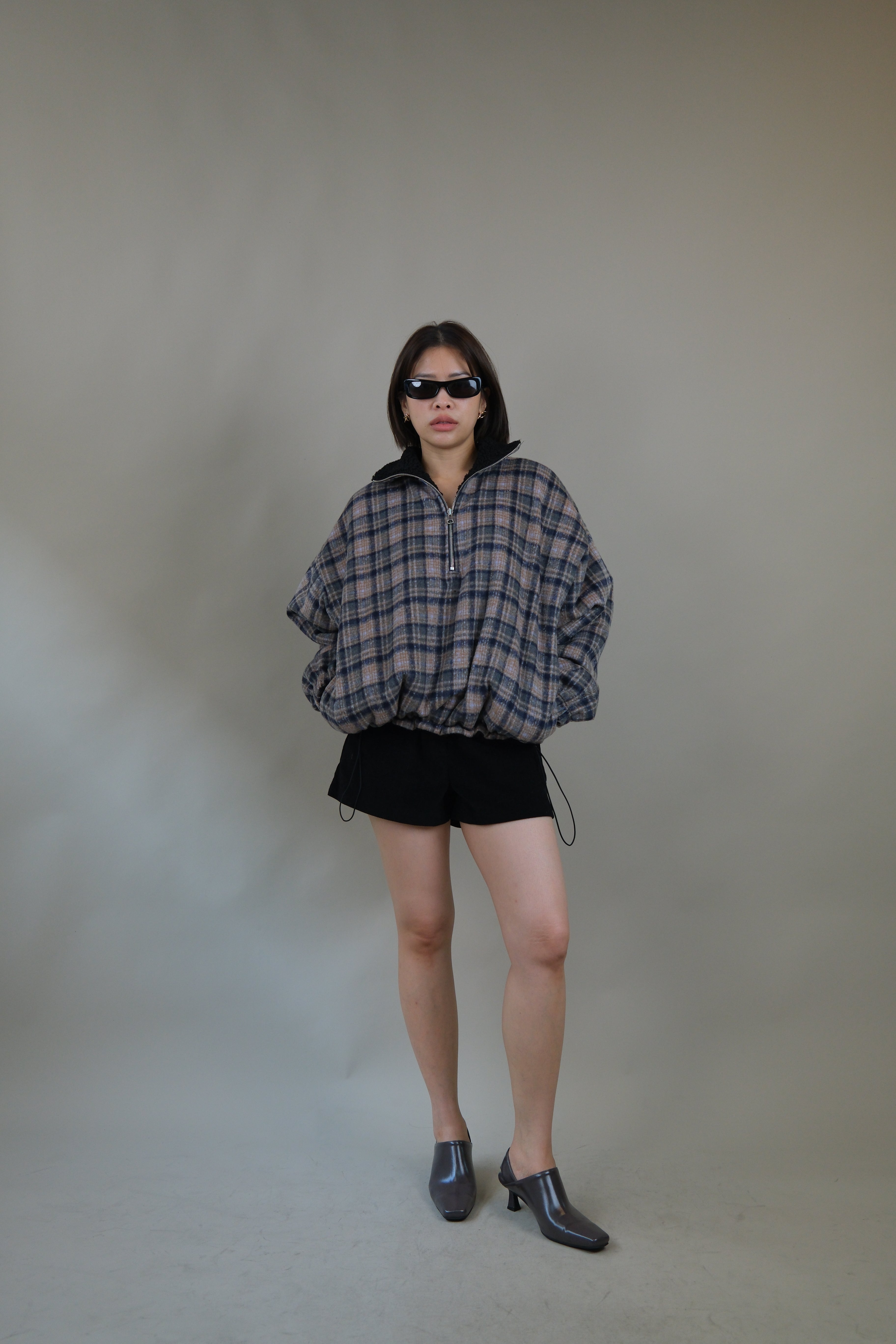 reversible teddy pullover