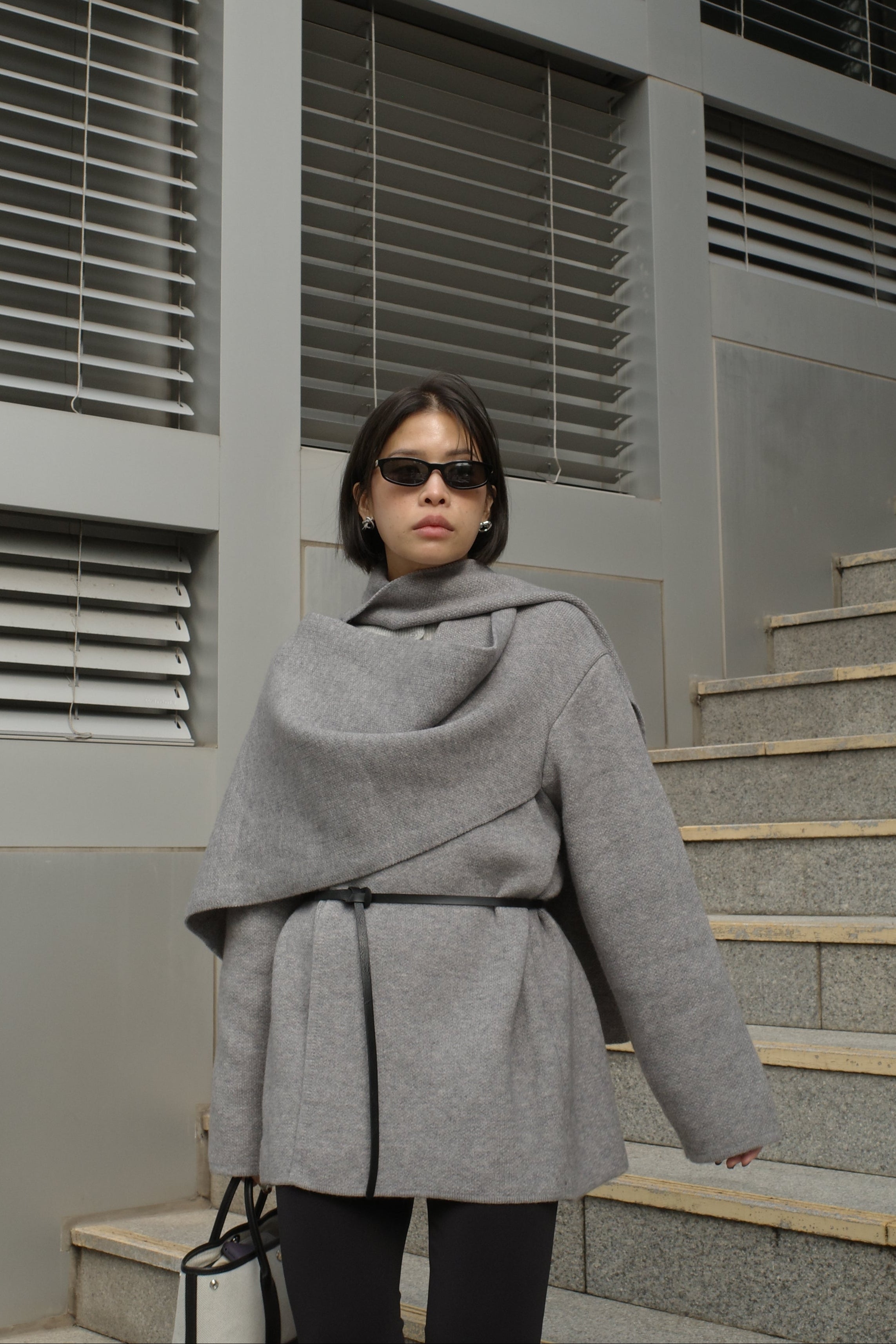 Marlo Scarf detail wrap cardigan