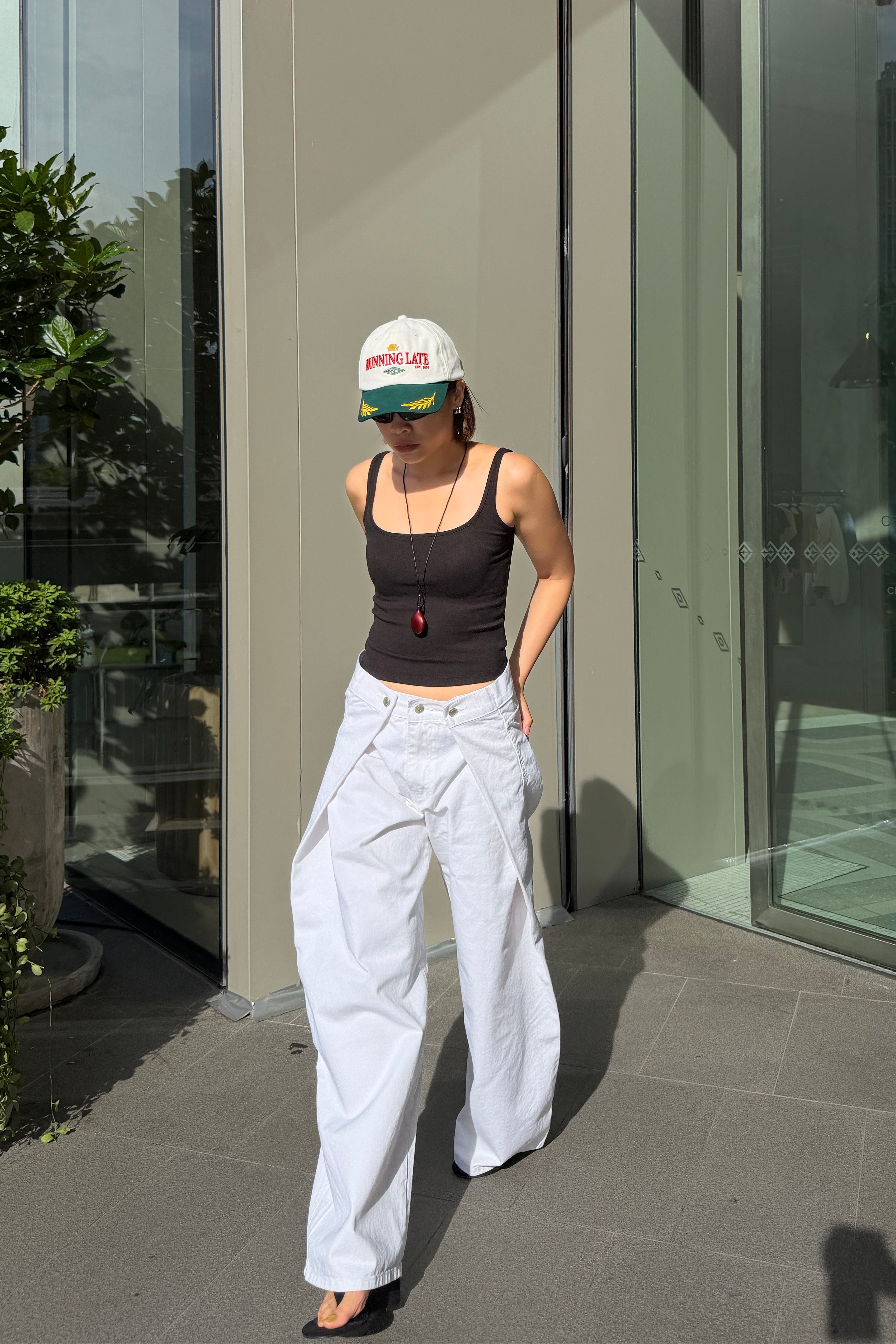 Exaggerated 2 way wrap jeans
