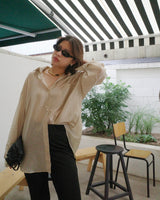 lightweight soft organza oversized shirt