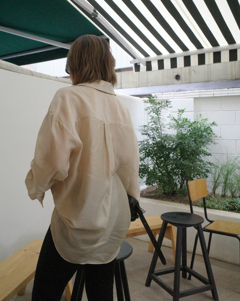 lightweight soft organza oversized shirt