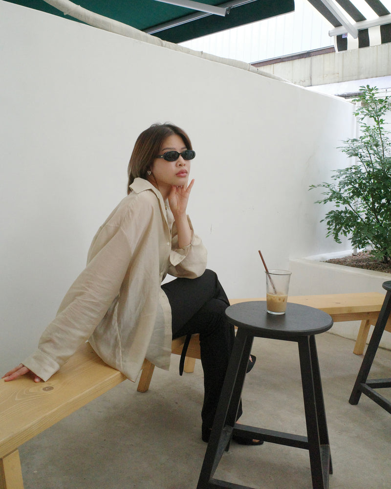 lightweight soft organza oversized shirt