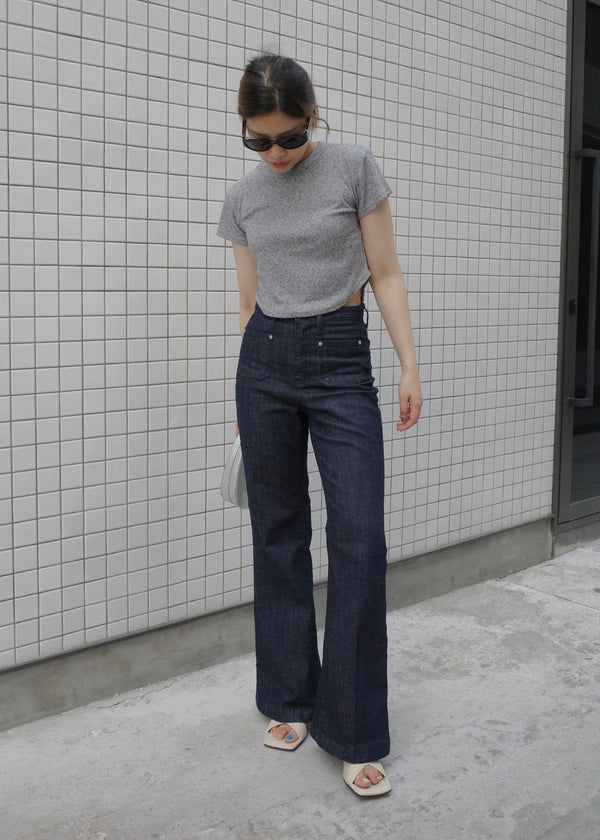 highrise pocket flared jeans