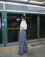highrise stripe wide pants