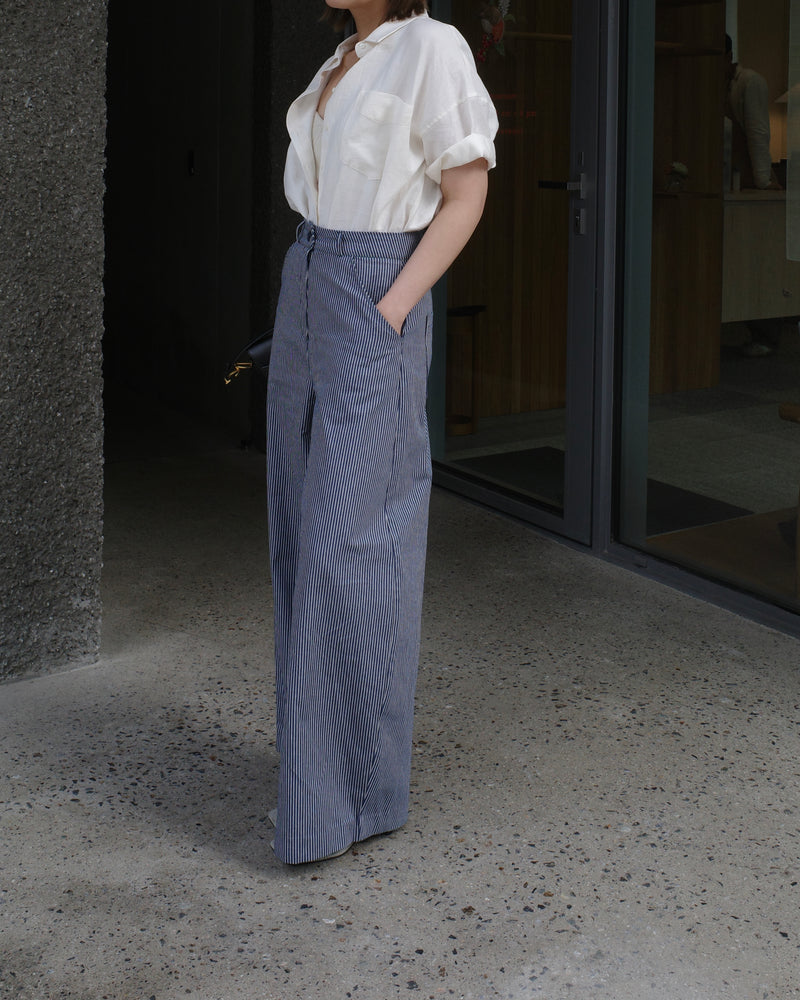 highrise stripe wide pants