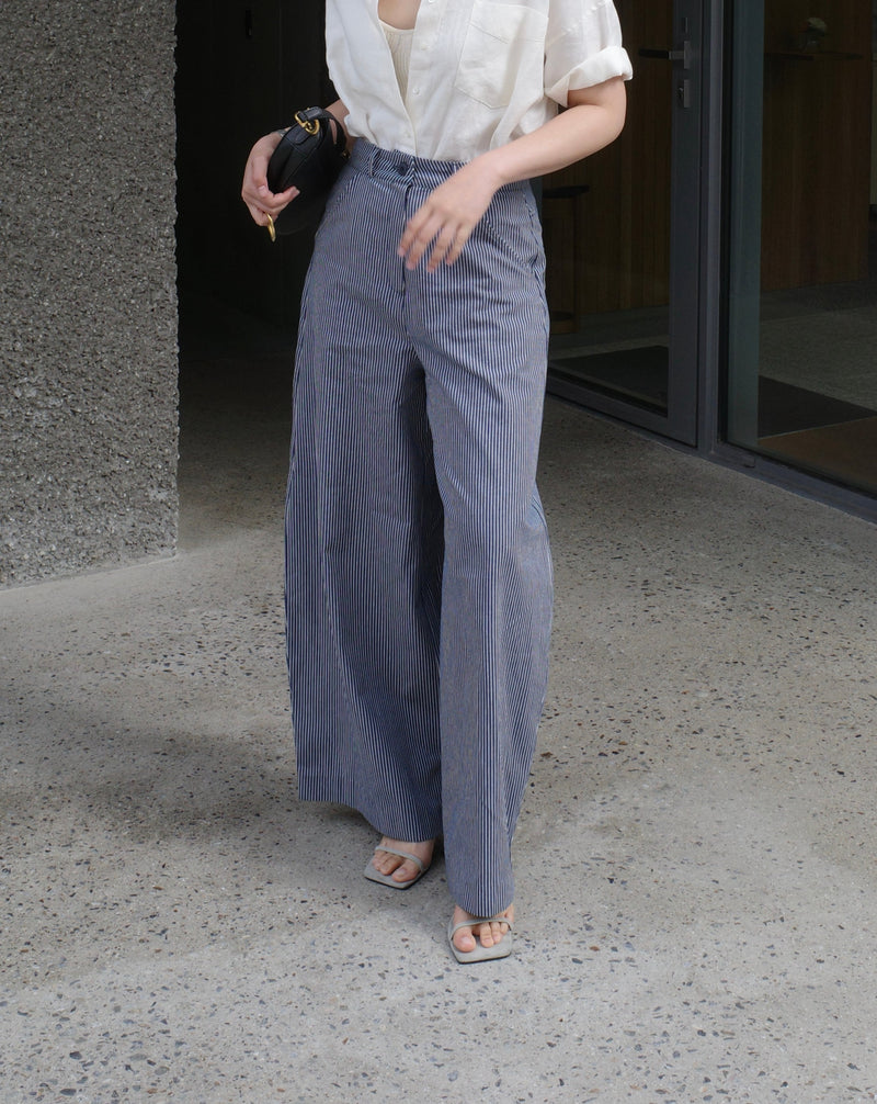 highrise stripe wide pants