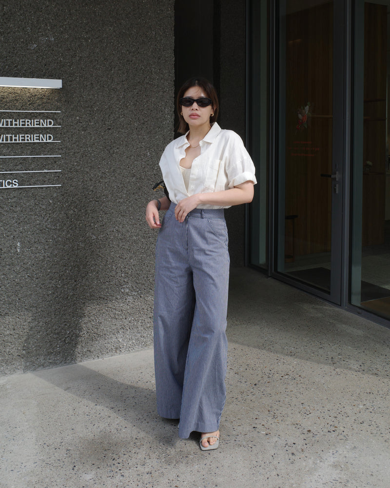 highrise stripe wide pants