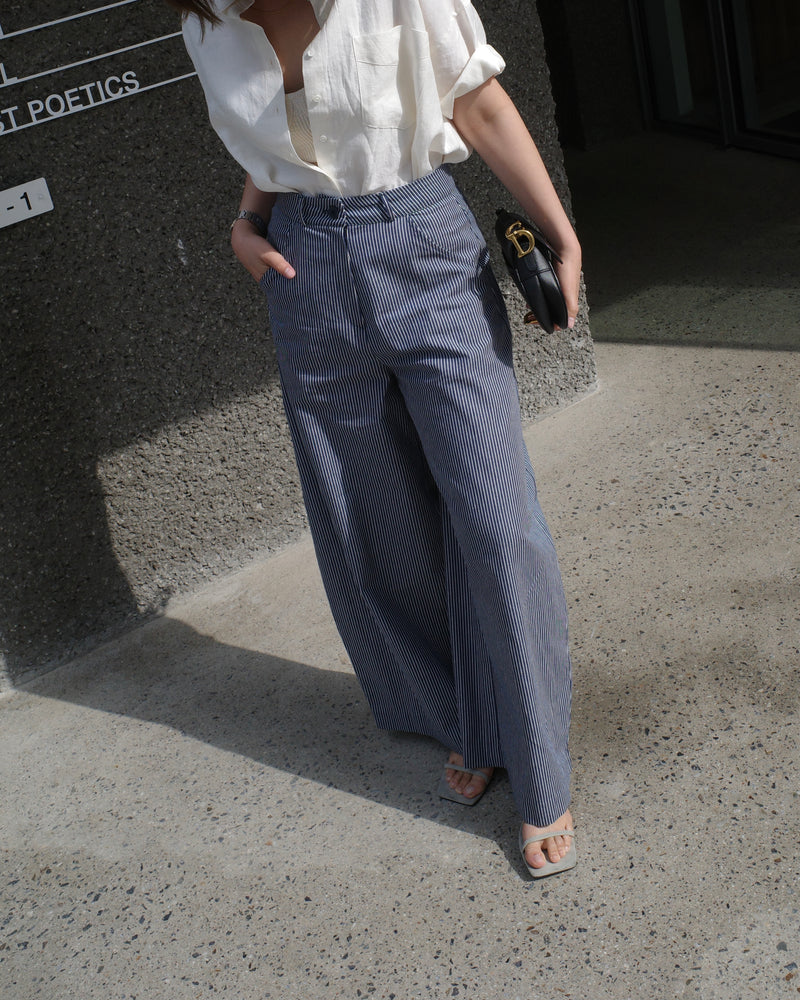 highrise stripe wide pants