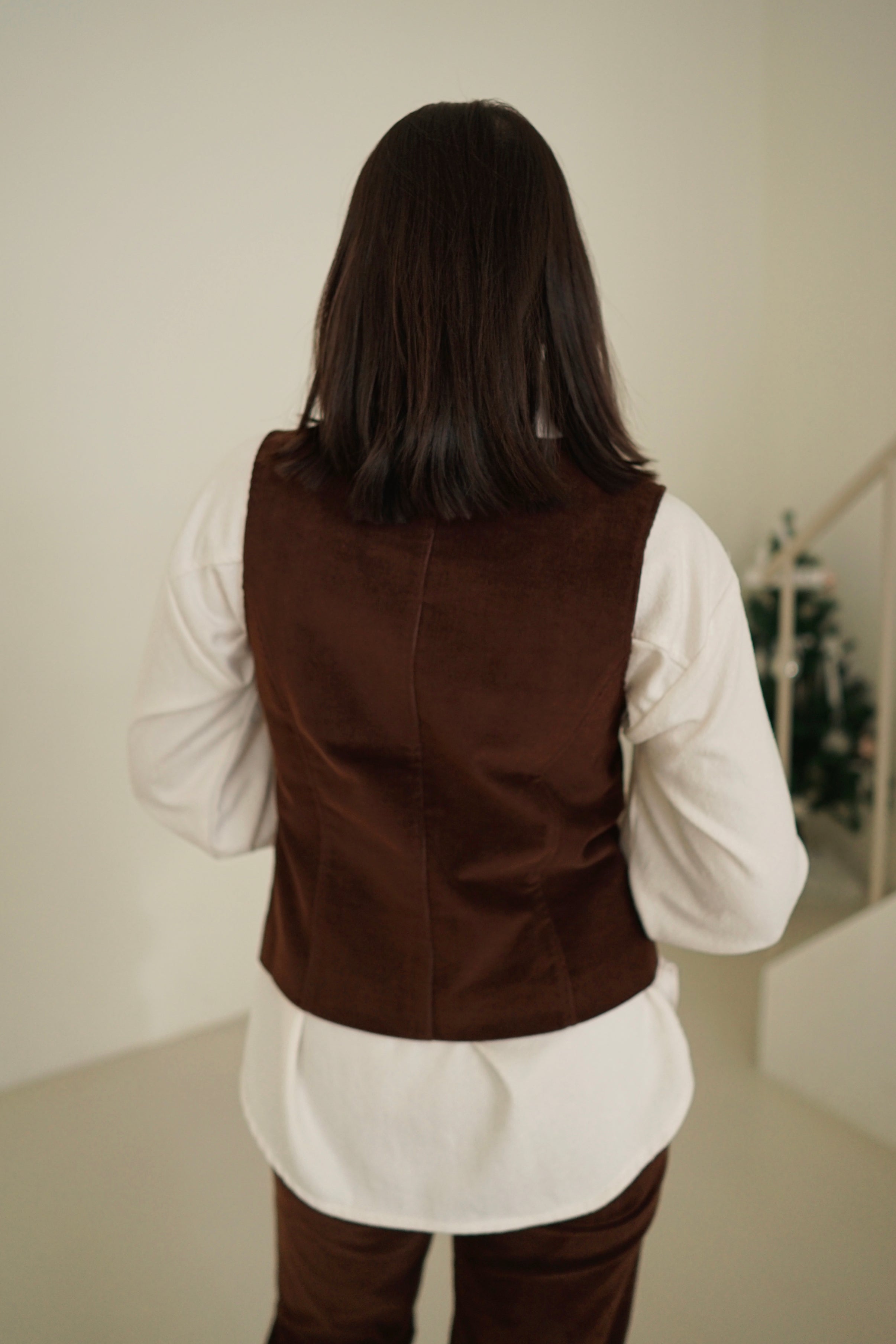 corduroy v neck vest