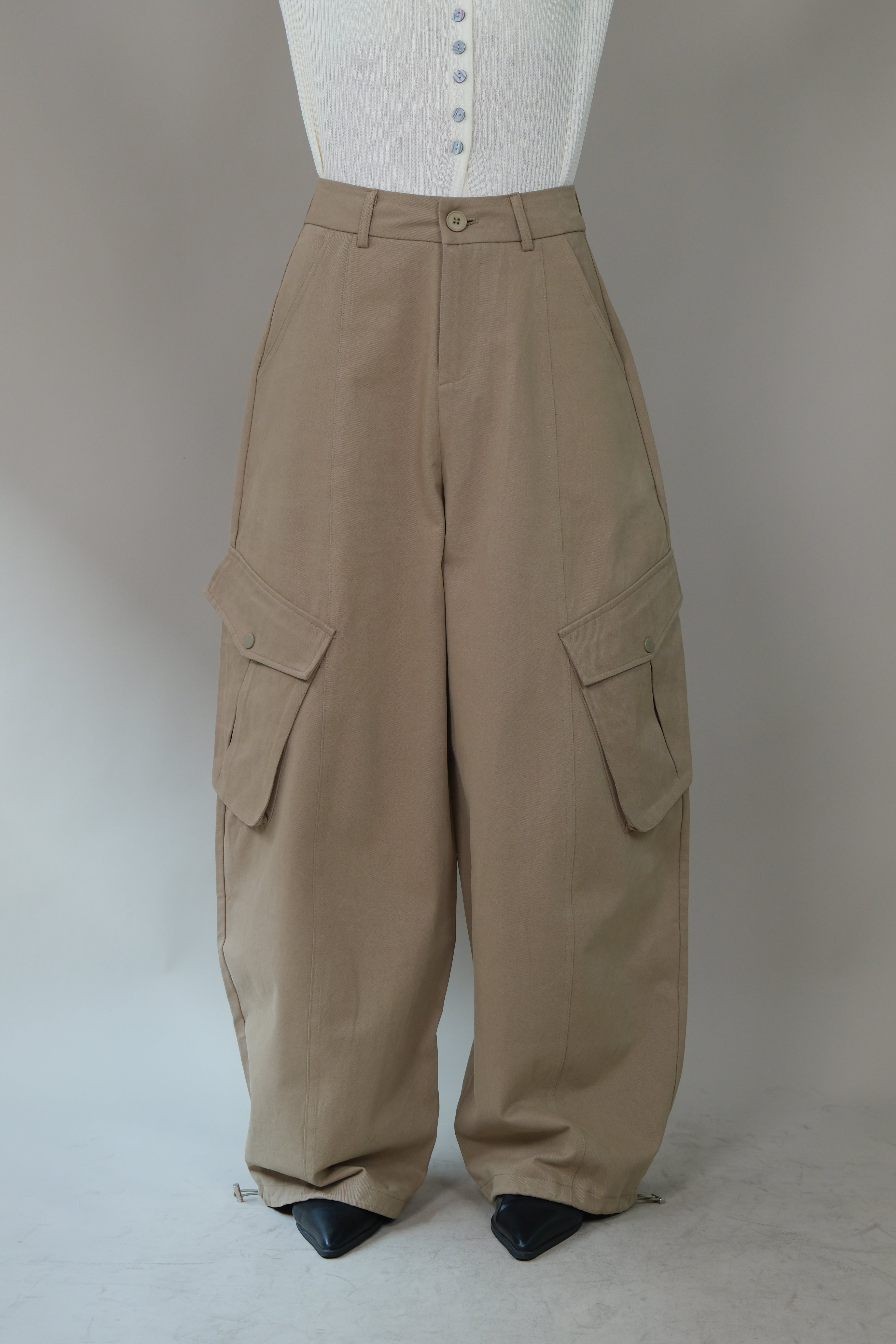 Cotton adjustable hem cargo pants