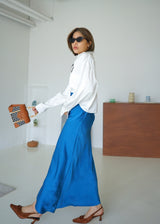 barbi satin crop shirt