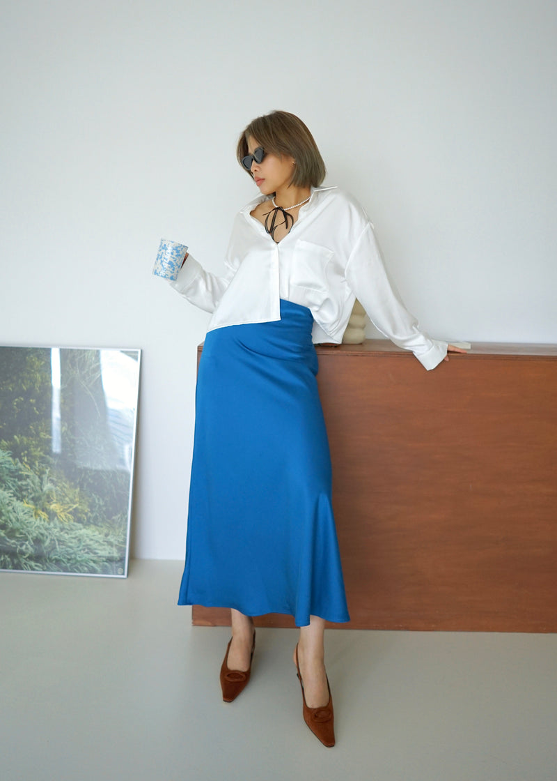 shasha satin maxi skirt