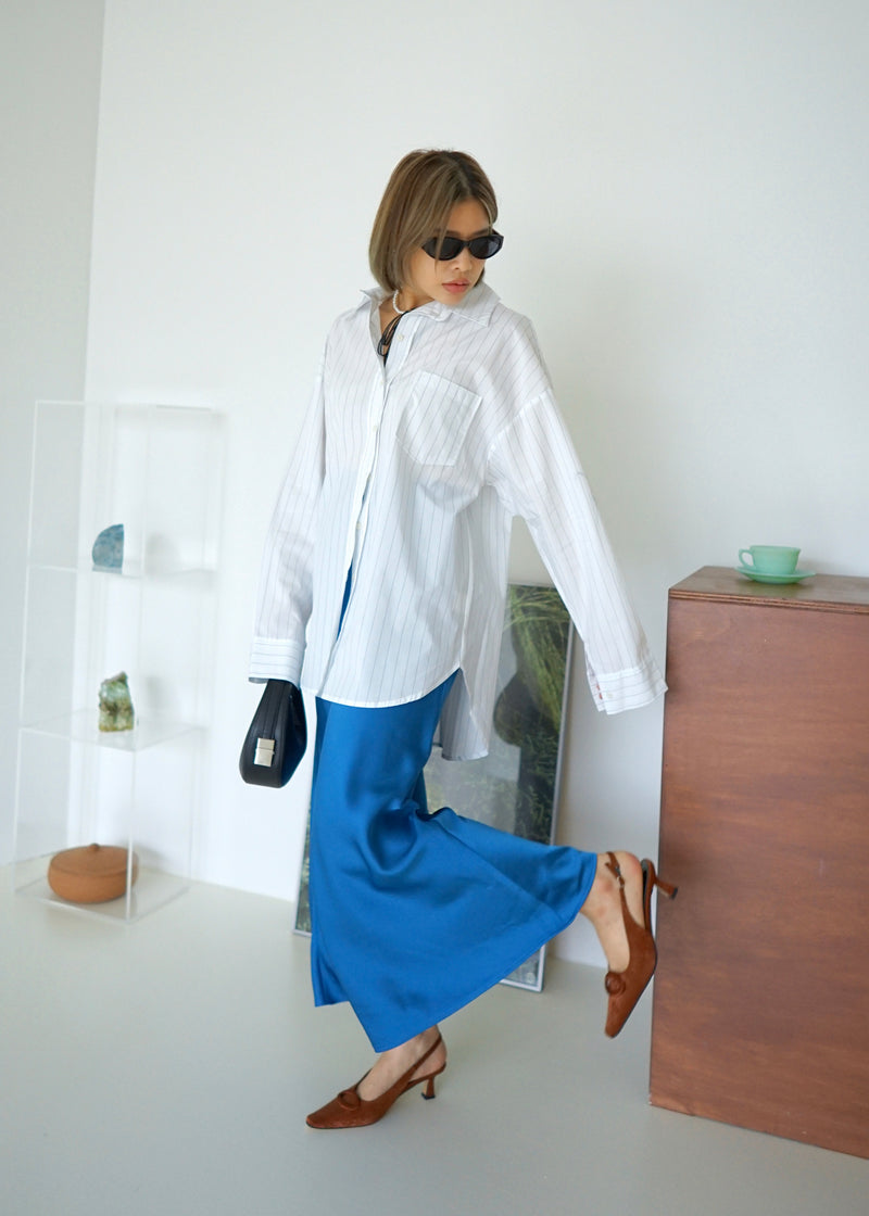 wide stripe oversized shirt
