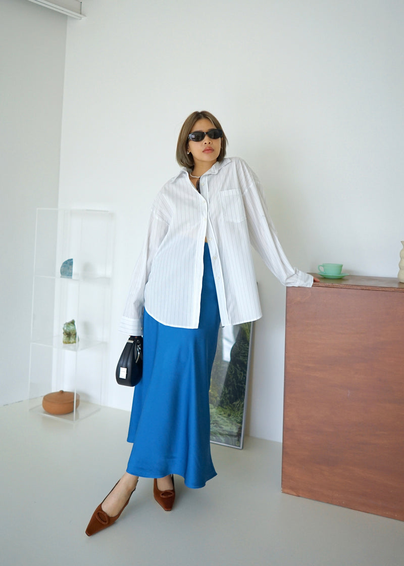 wide stripe oversized shirt