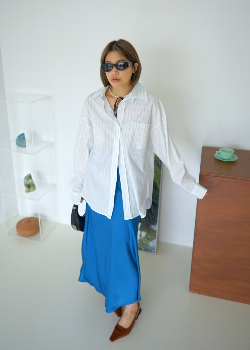 wide stripe oversized shirt