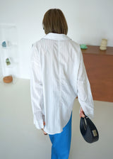 wide stripe oversized shirt
