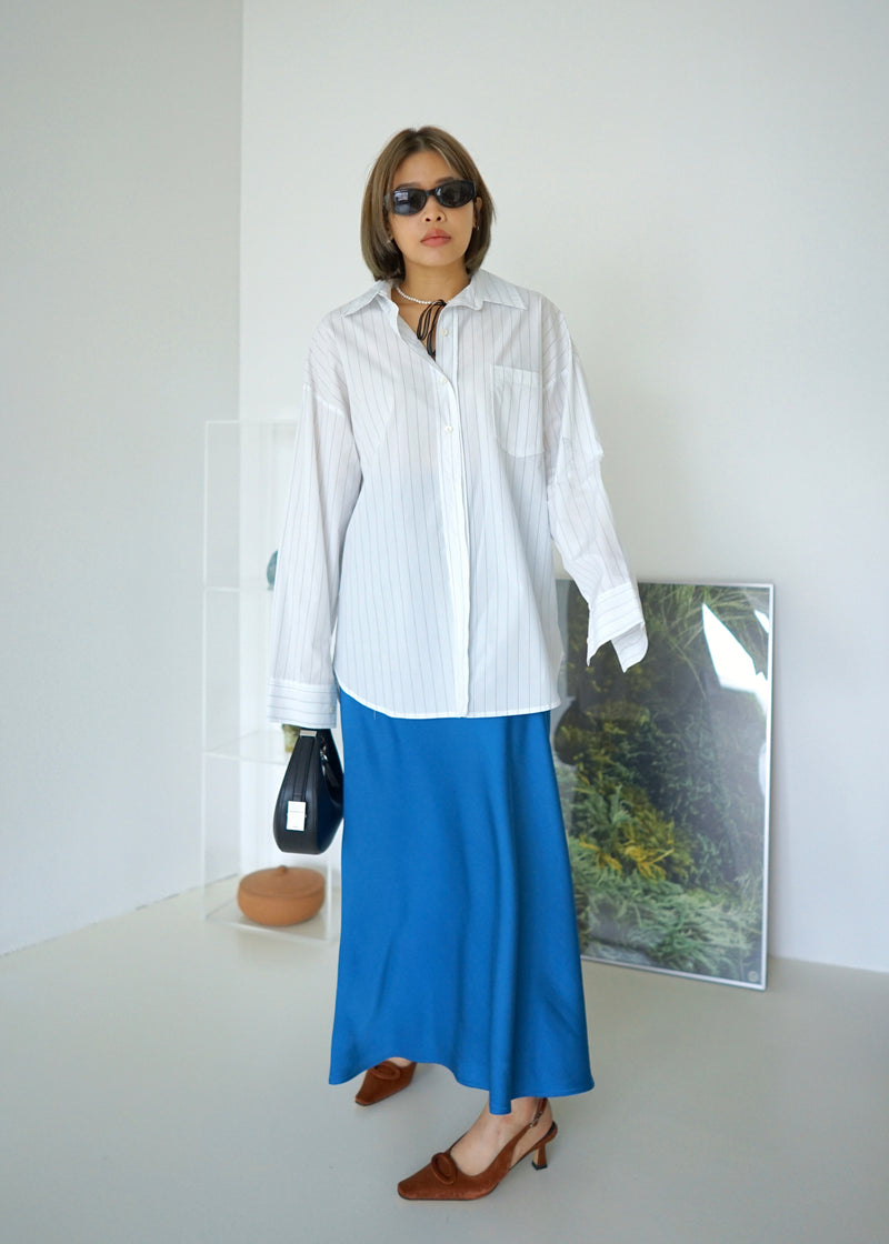 wide stripe oversized shirt