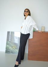 pleated waist oversized shirt