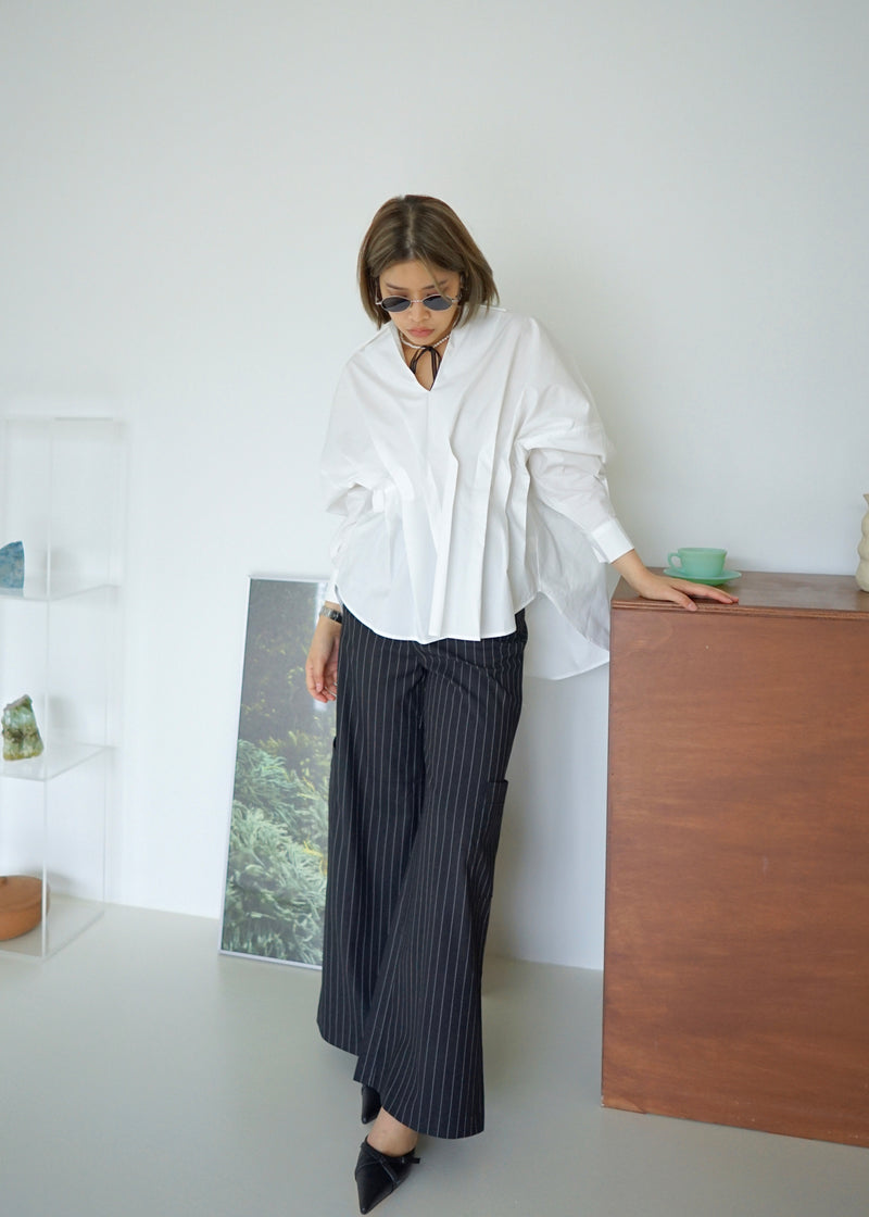 pleated waist oversized shirt