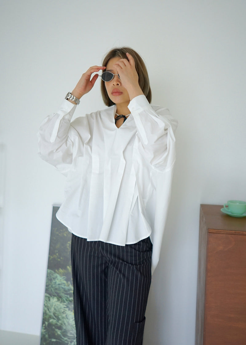 pleated waist oversized shirt