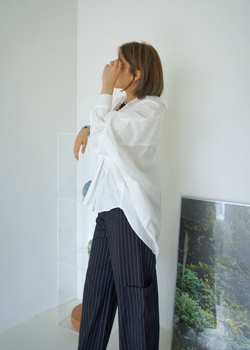 pleated waist oversized shirt